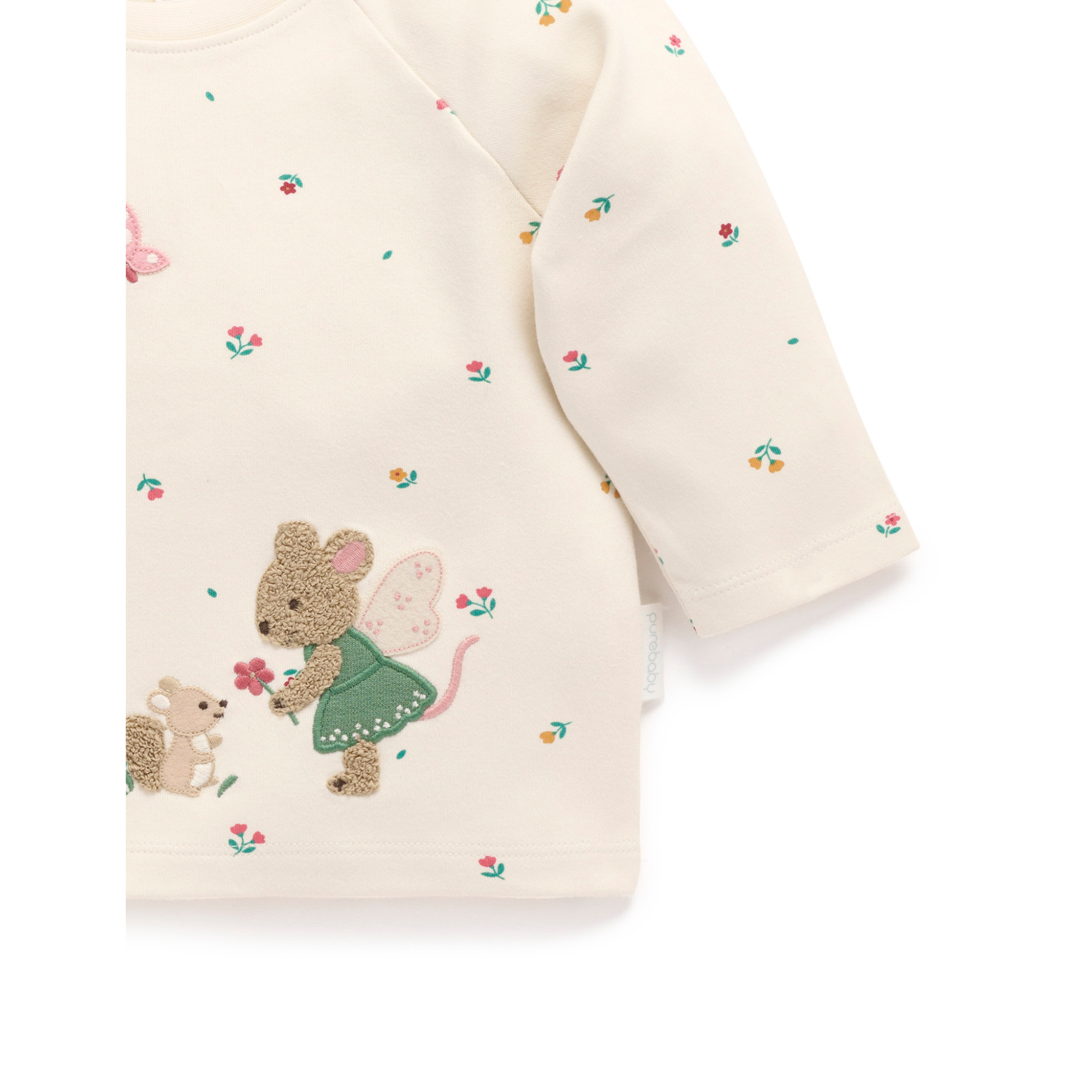 Purebaby Little Fairy Thick Tee -  Cloud Sweet Pea Print