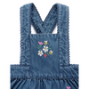 Purebaby Embroidered Pinnie - Mid Denim