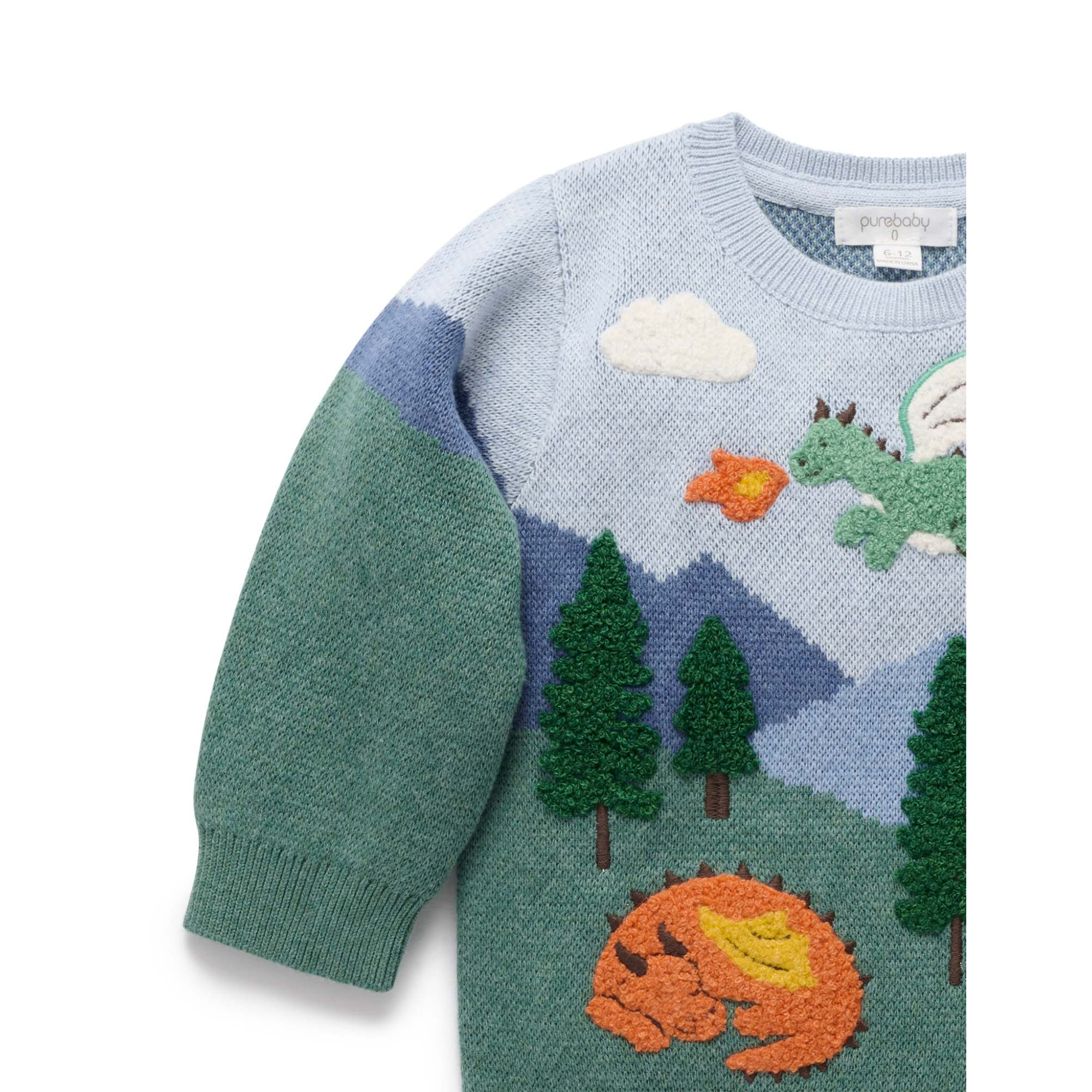 Purebaby Dragon Mountain Jumper - Dragon Jacquard