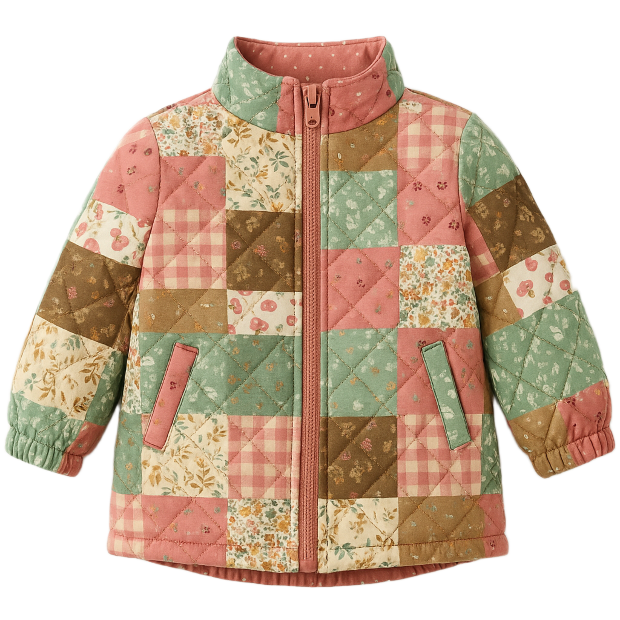 Purebaby Reversible Quilted Jacket -  Patchwork Print