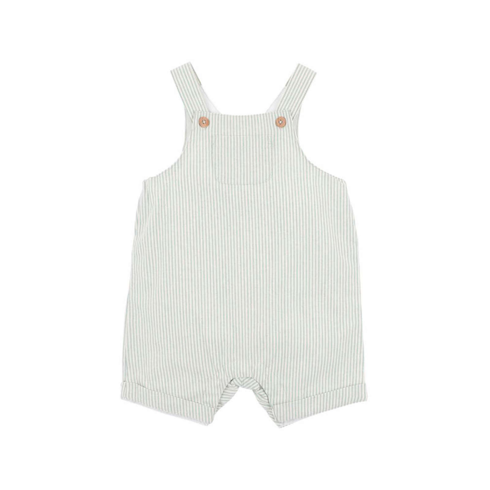 Bebe Roman Green Stripe Overalls - Green Stripe