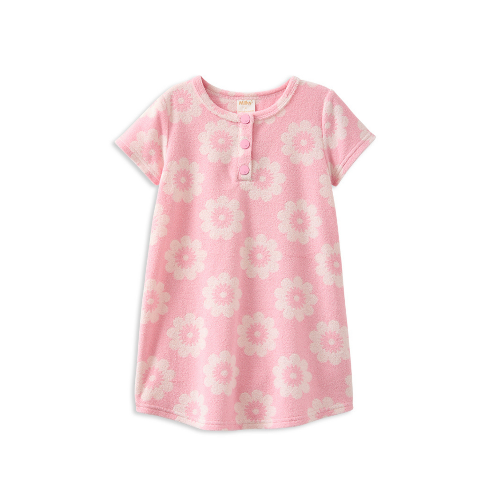 Milky Floral Terry Towelling Dress