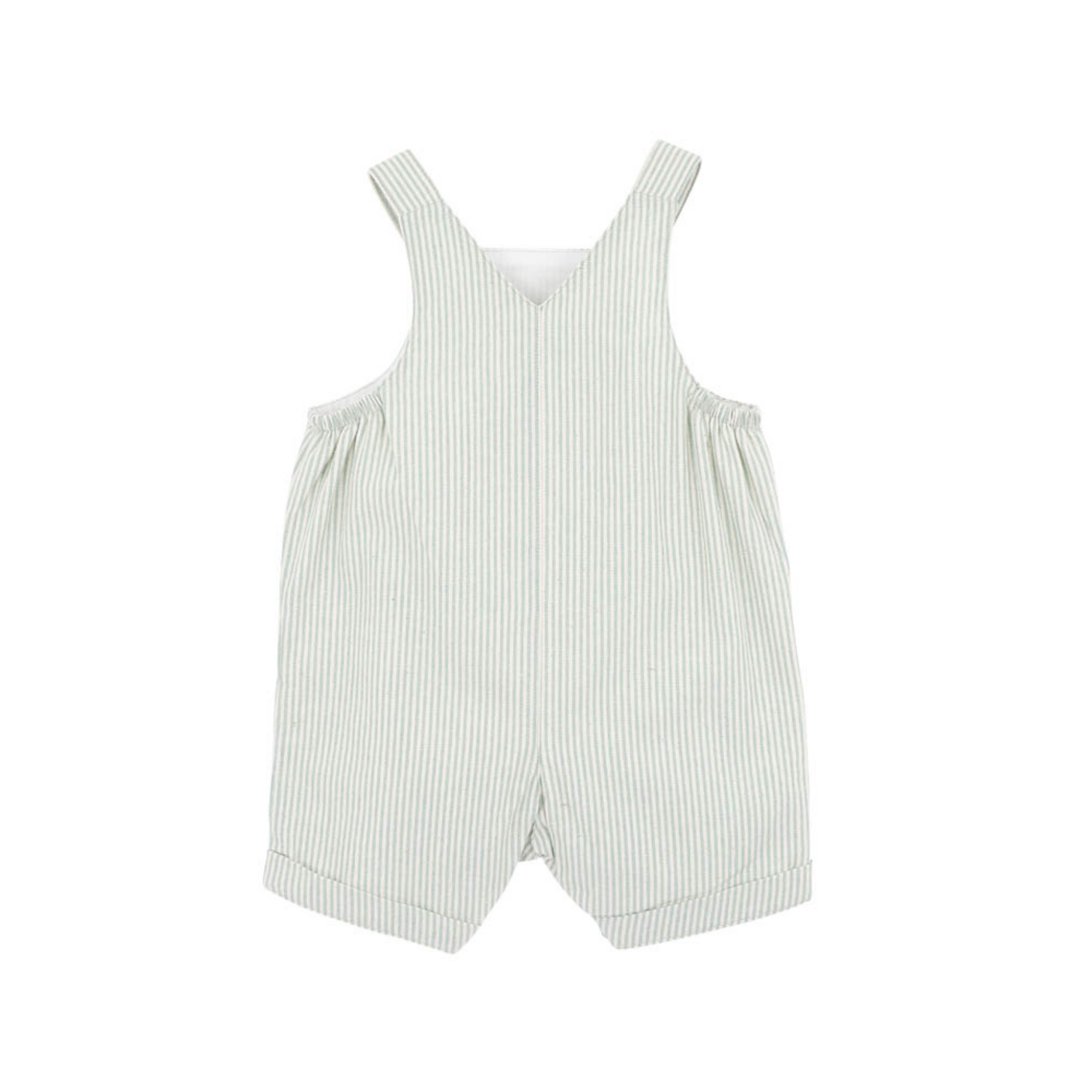 Bebe Roman Green Stripe Overalls - Green Stripe