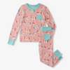 New Pre-Order Hatley Folksy Unicorn Bamboo Pajama Set - Light Pink