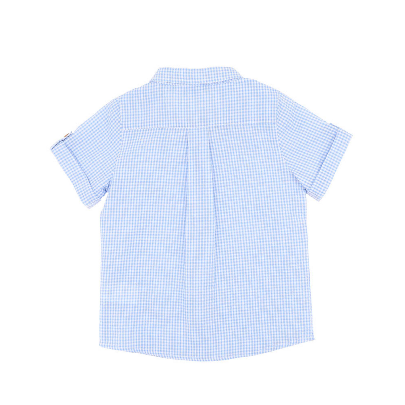Bebe Roman Blue Check Ss Shirt - Blue Check