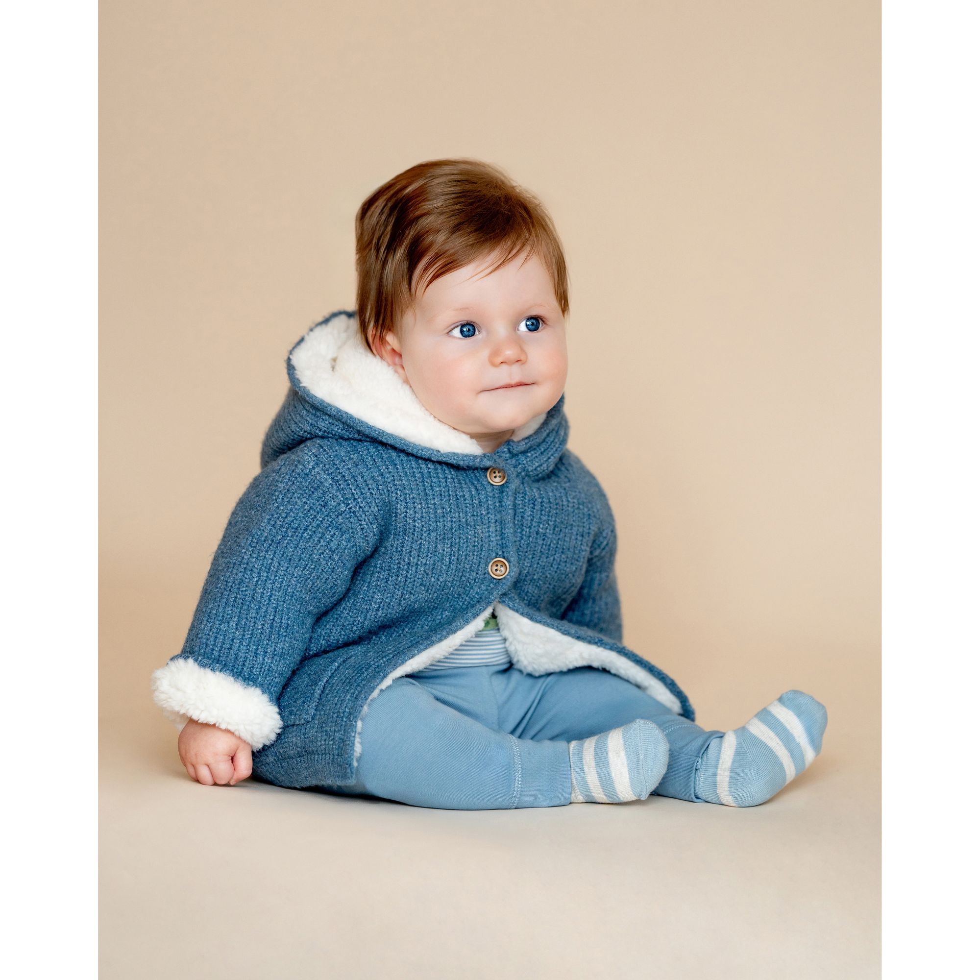 Bebe Blue marl knitted hooded jacket - Blue marl