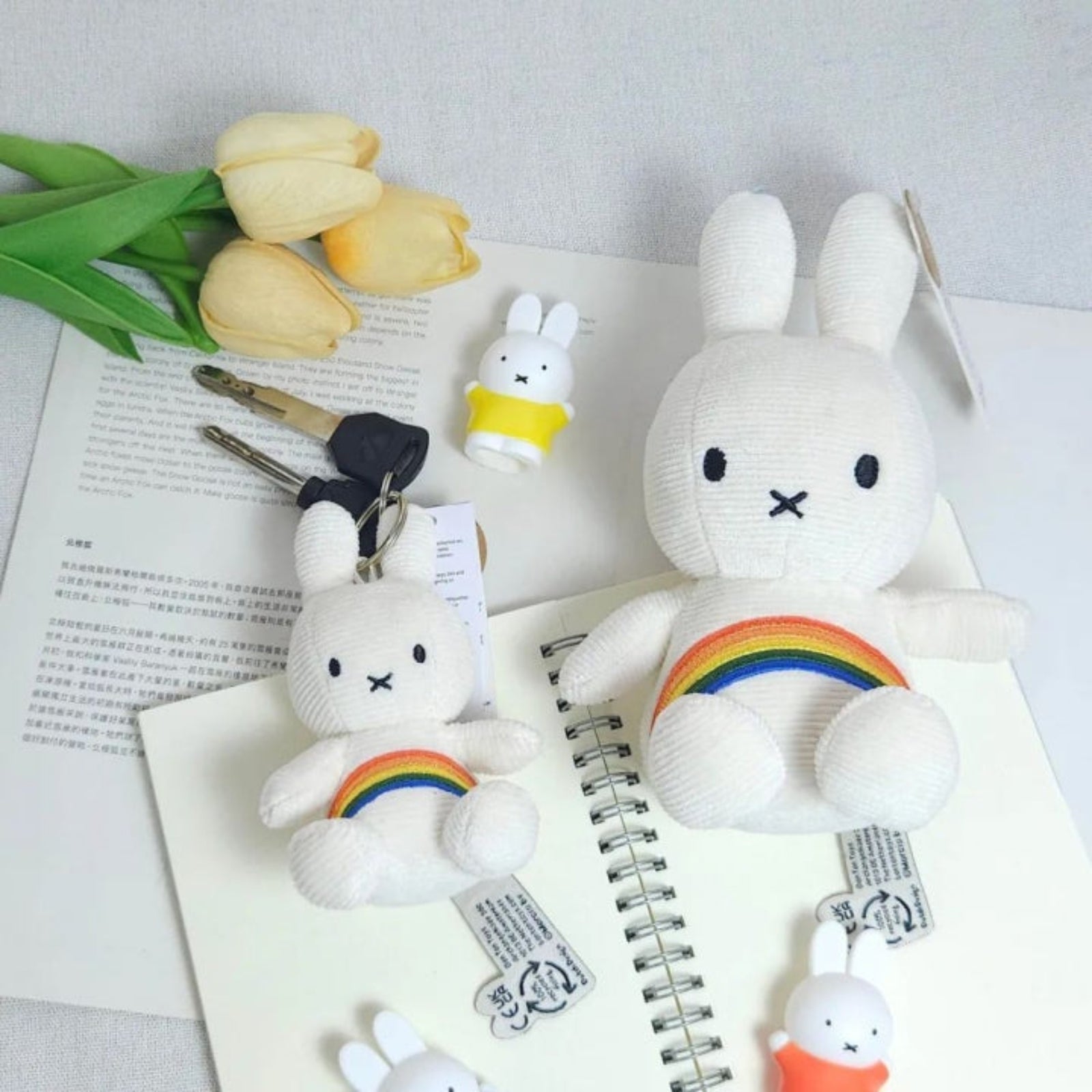 Miffy Rainbow Keychain Offwhite - 10 cm - 4"