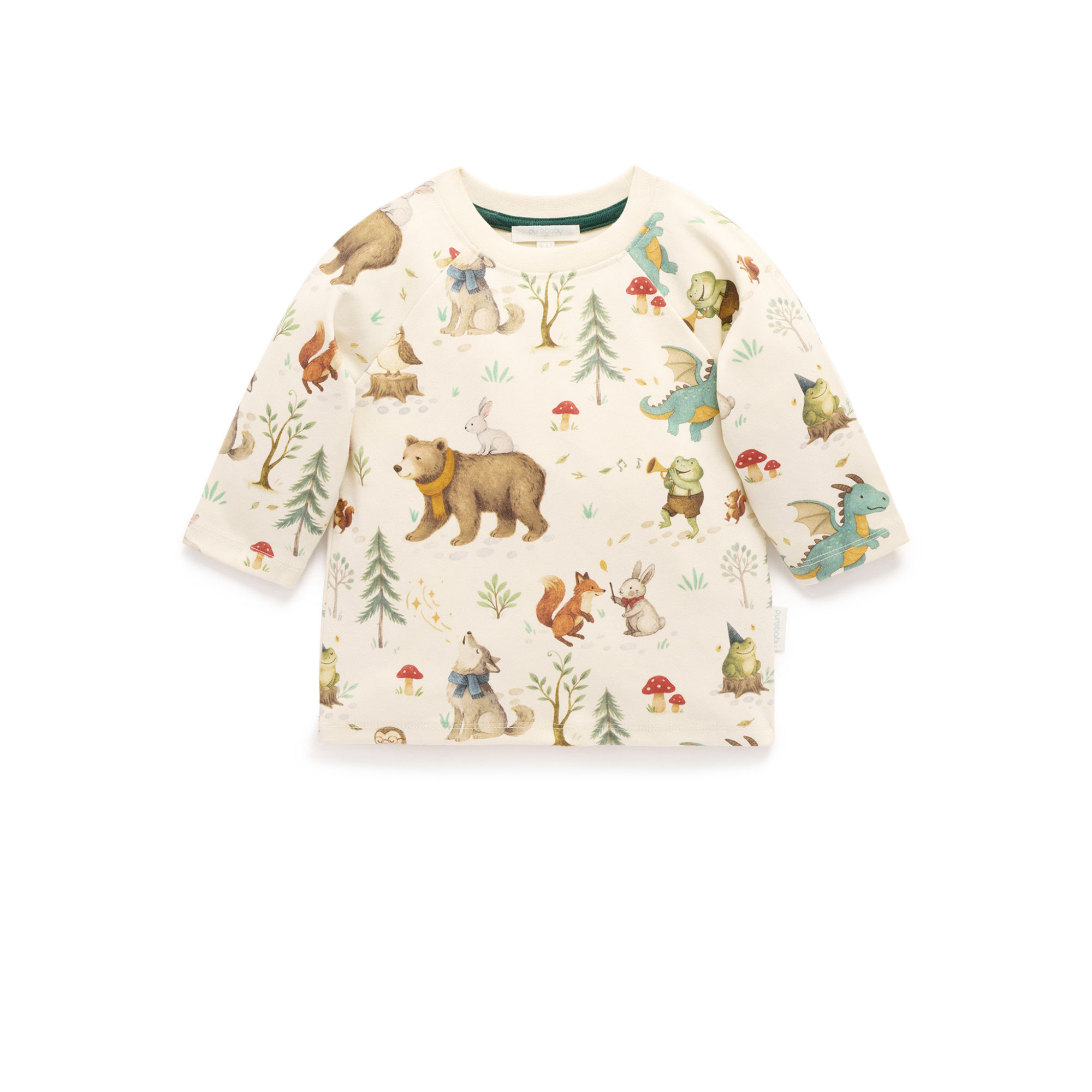 Purebaby Thick LS tee - Magical Forest Print