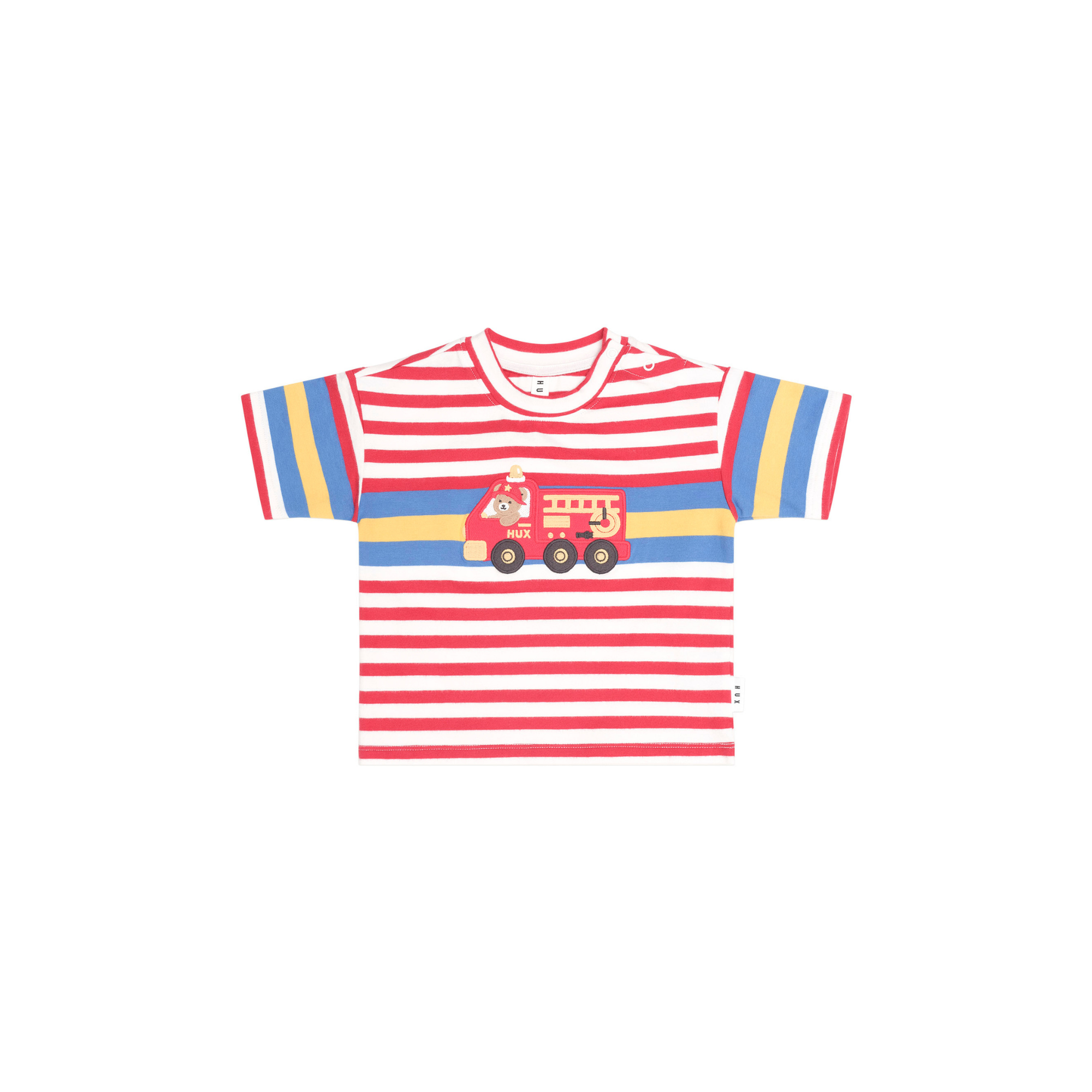 Huxbaby Fireman Hux Stripe Tee - Racer Red /Almond Milk