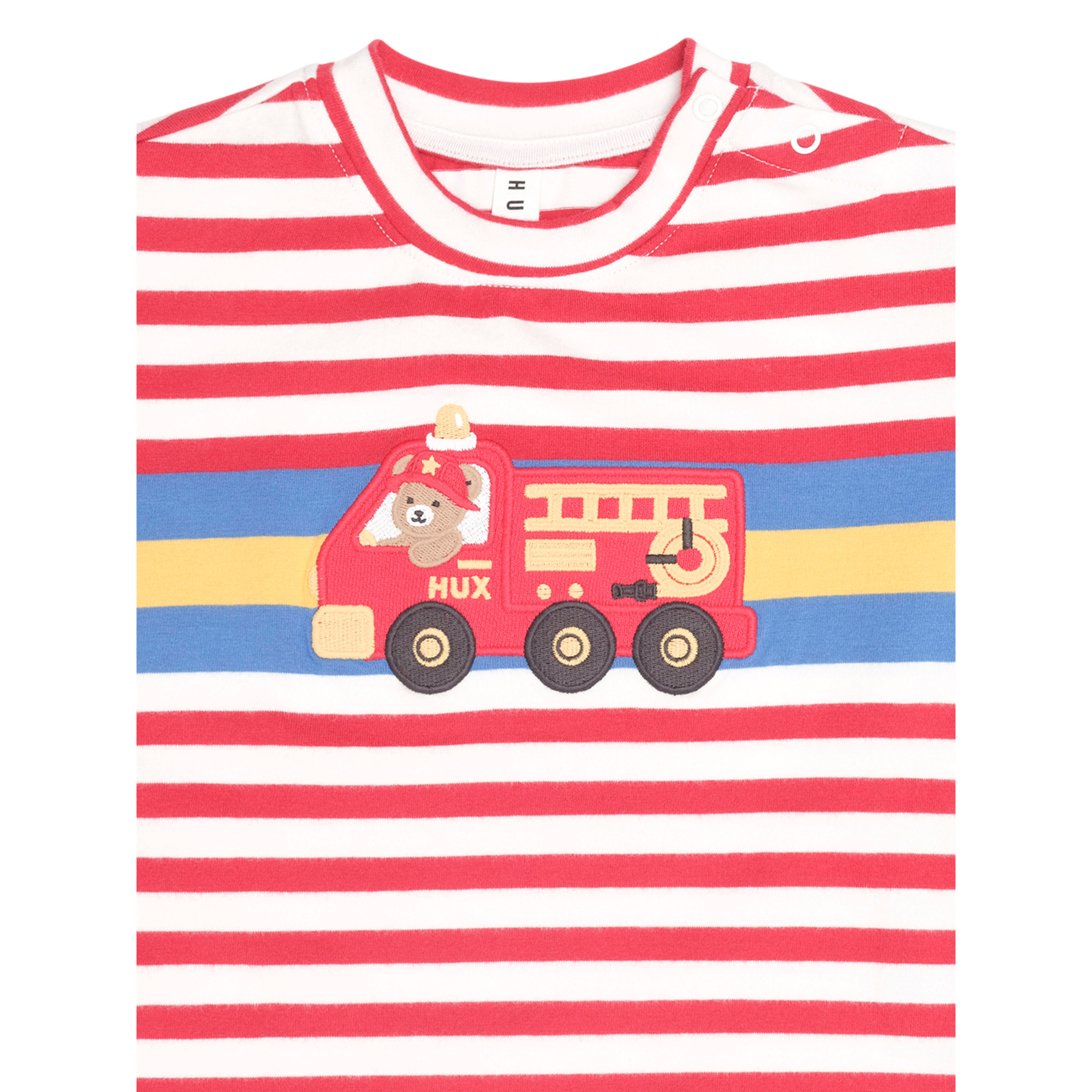 Huxbaby Fireman Hux Stripe Tee - Racer Red /Almond Milk