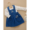 Purebaby Embroidered Pinnie - Mid Denim