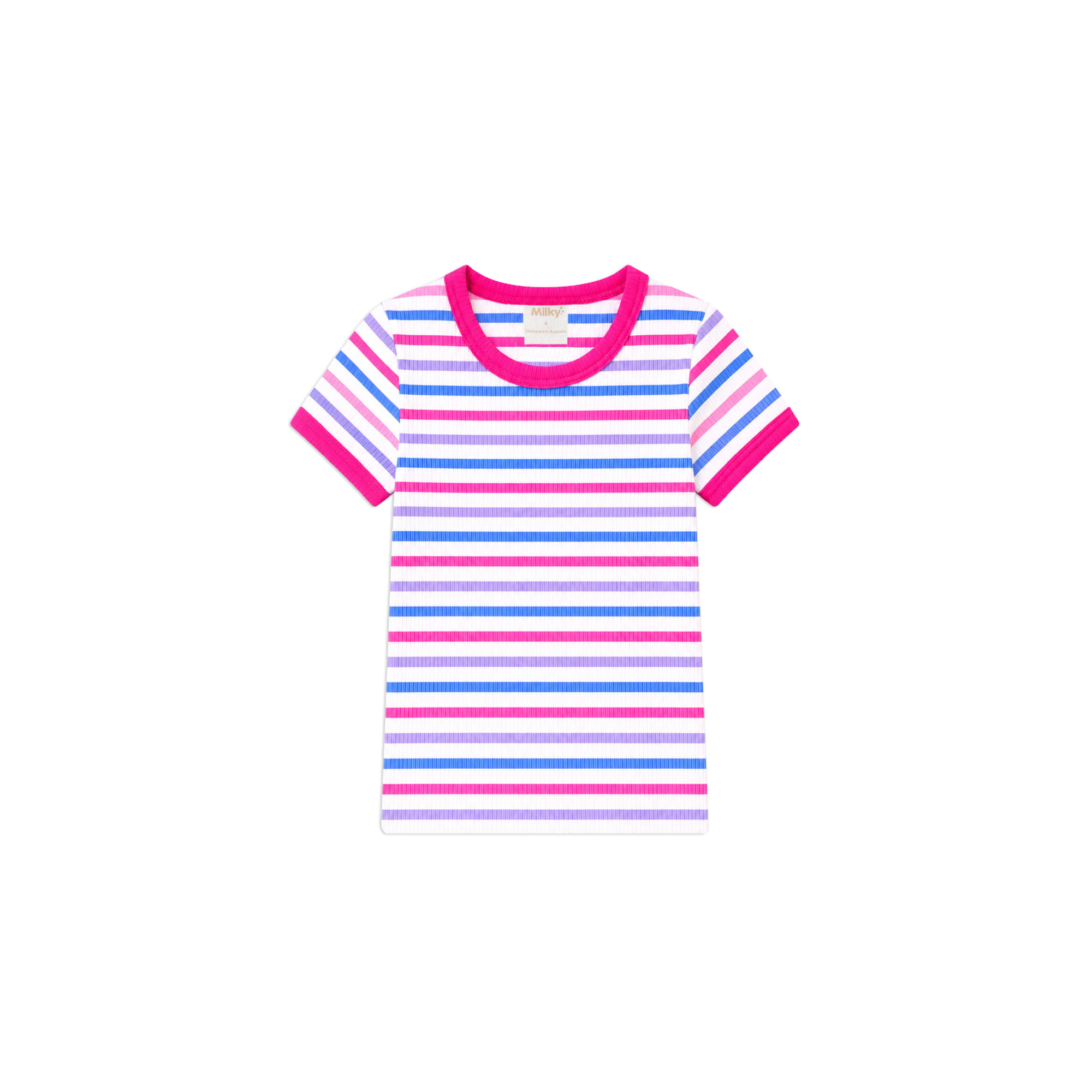 Milky Pretty Pink Stripe Rib Tee