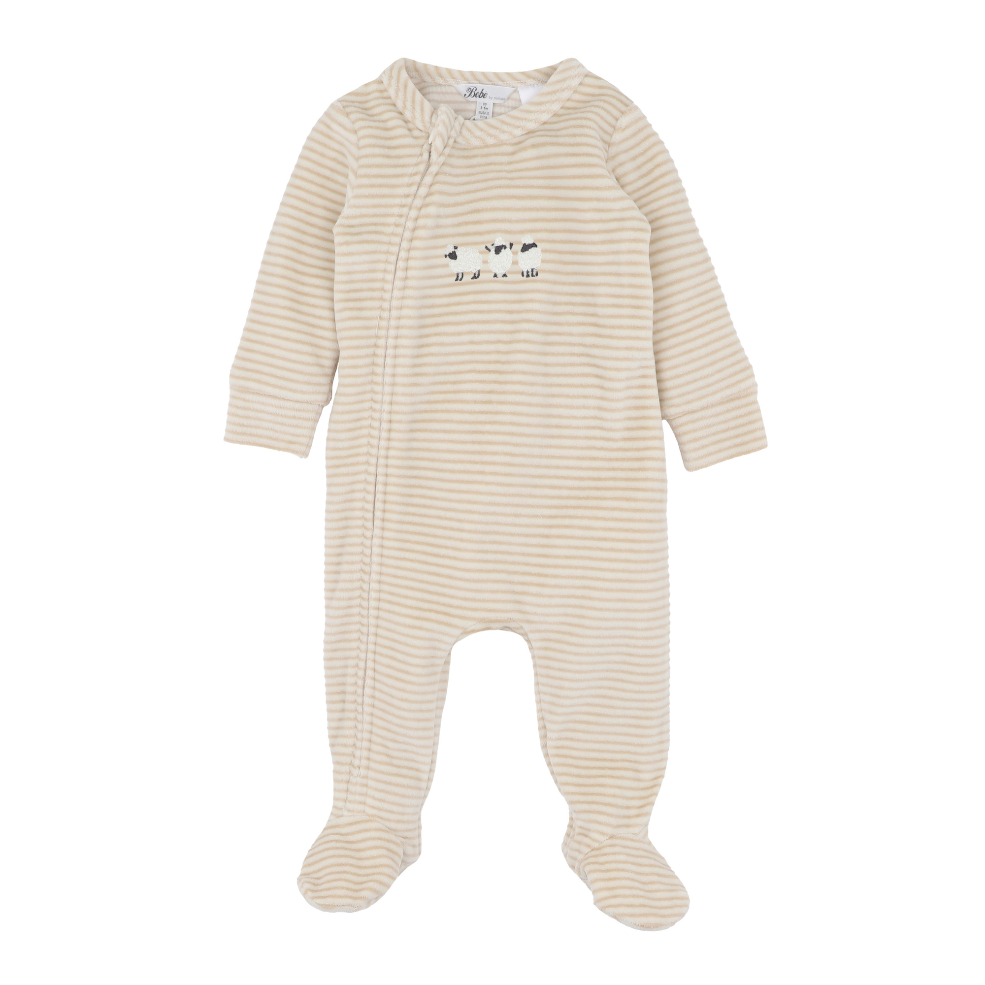 Bebe Hunter Stripe Velour Zip Onesie - Stripe