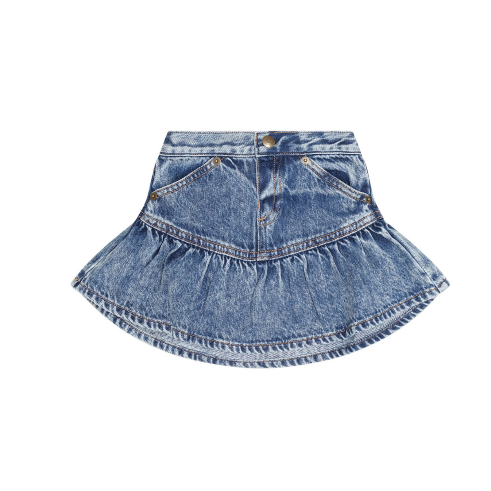 Huxbaby Dreamy Denim Tiered Skirt - Denim