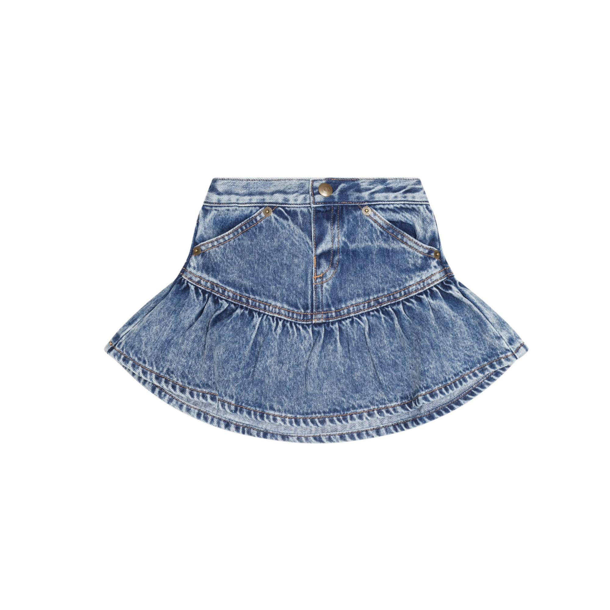 Huxbaby Dreamy Denim Tiered Skirt - Denim