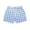 Ocean Blue Gingham Shorts - Purebaby