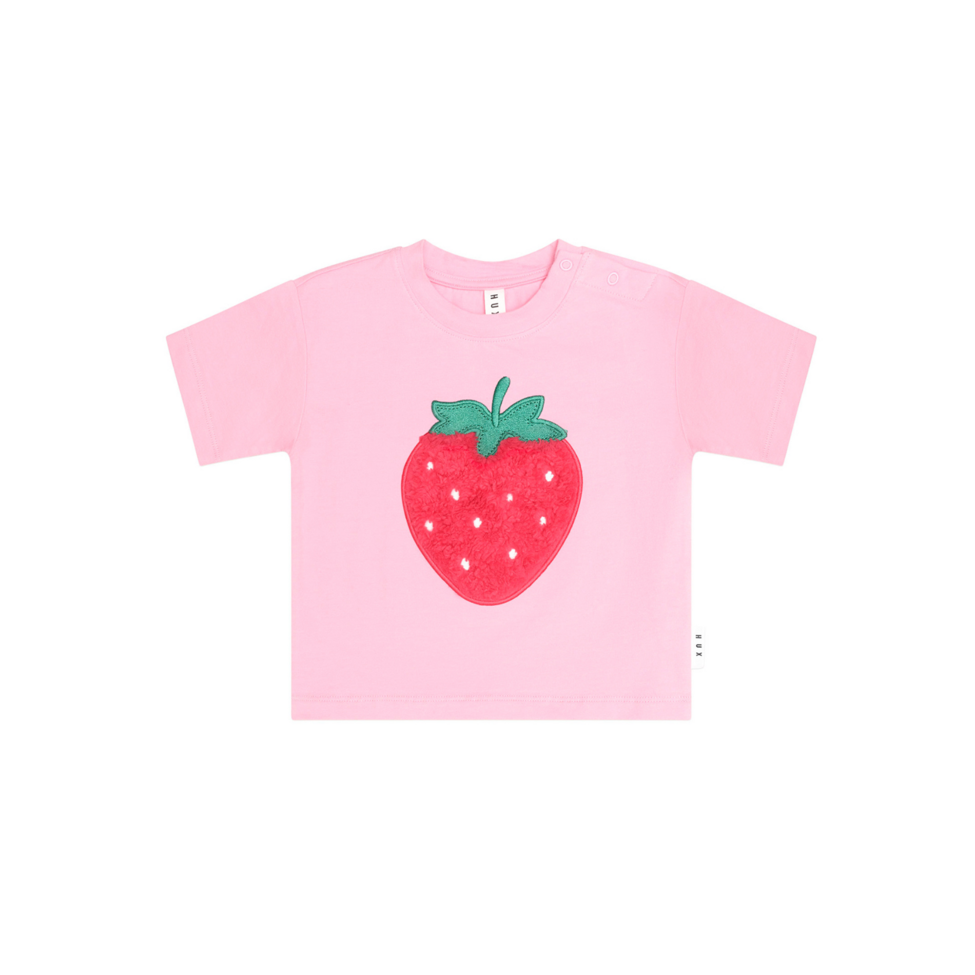 Huxbaby Furry Strawberry Slouchy Tee - Strawberry Crème