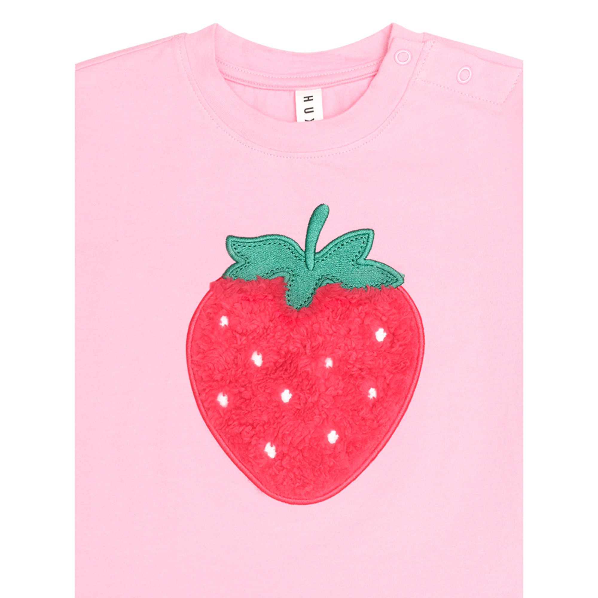 Huxbaby Furry Strawberry Slouchy Tee - Strawberry Crème