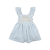 Fox &amp; Finch Palm Cove Denim Embroidered Pinafore Dress - Light Blue