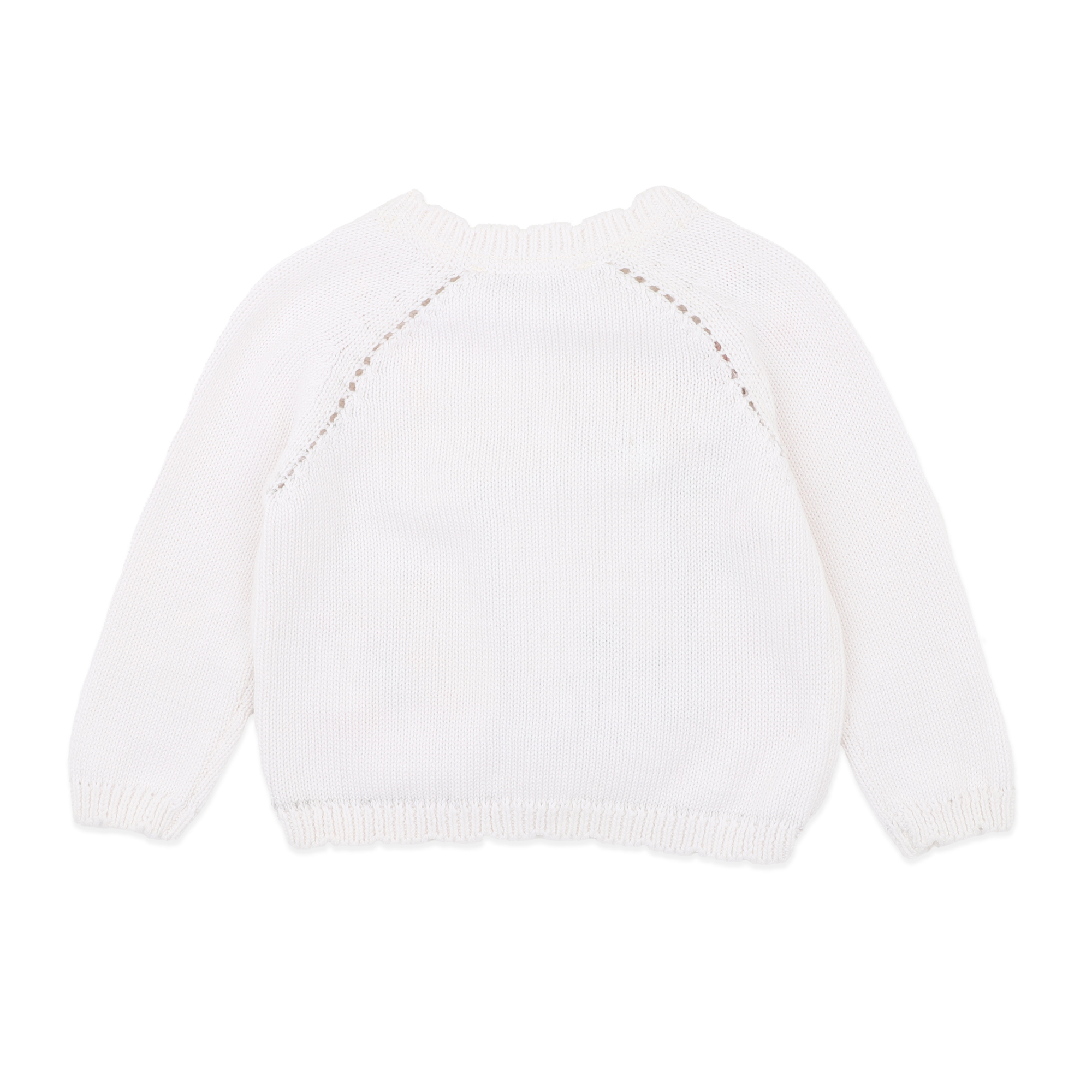 Bebe Fern Hand Emb. Organic Cardigan - Cloud