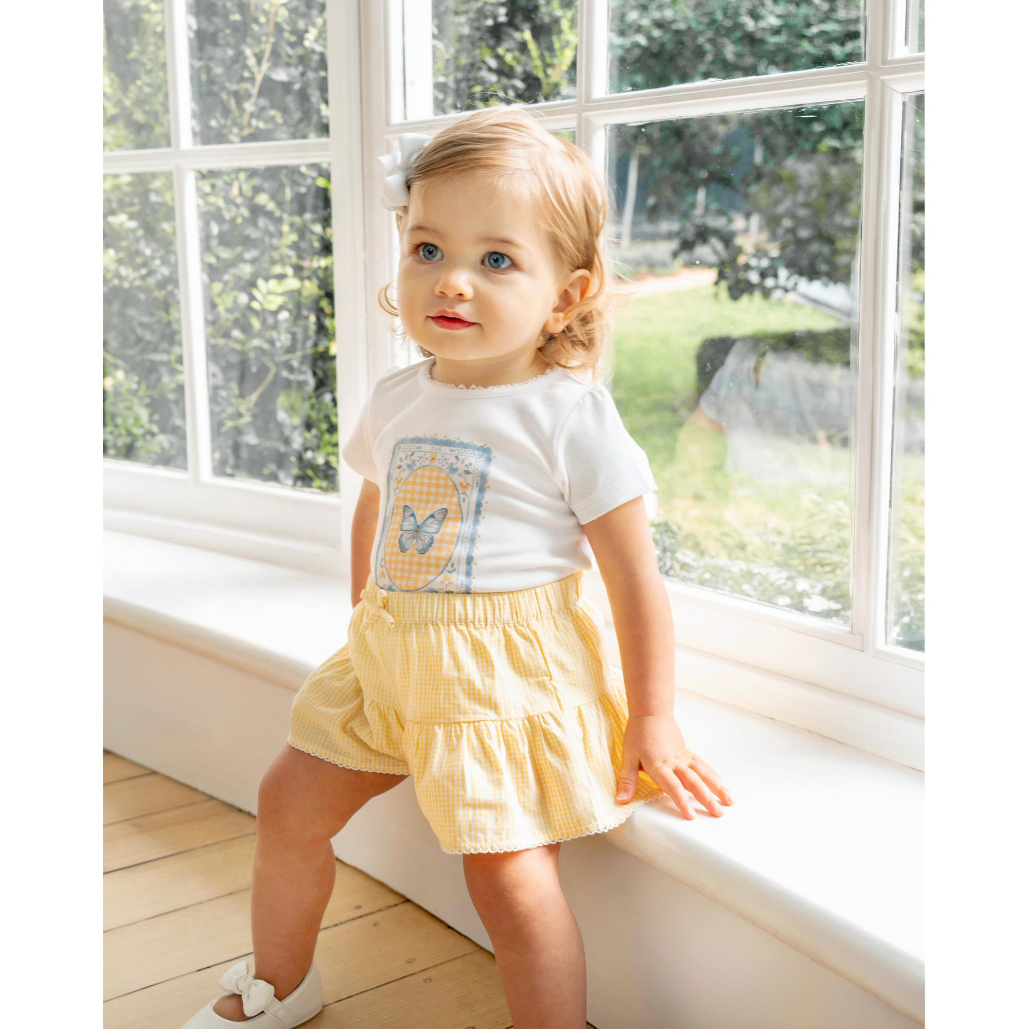 Bébé Libby Check Shorts - Yellow Check