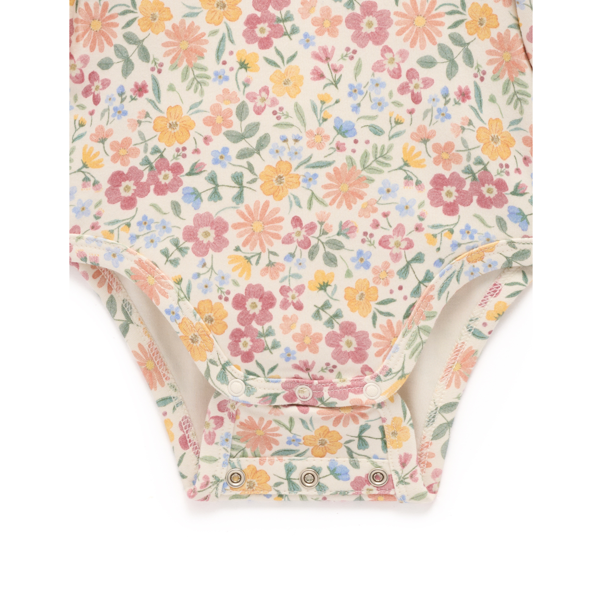 Purebaby Thick Bodysuit with Collar -  Wild Flower Print
