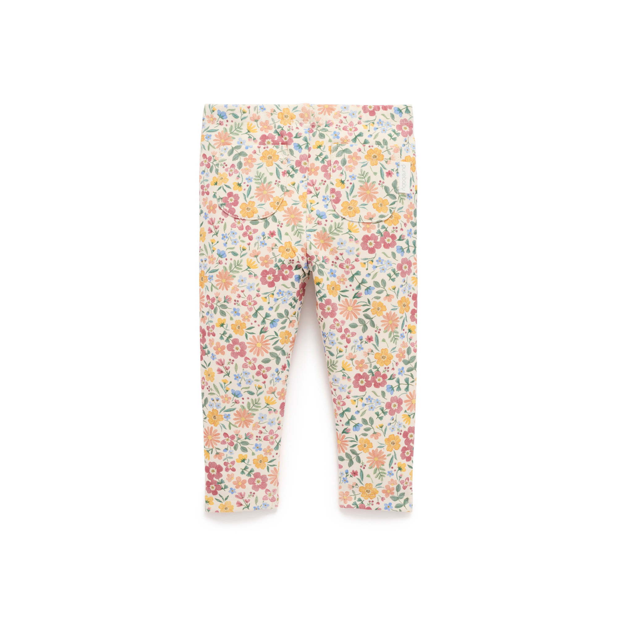 Purebaby Thick Leggings with Pockets - Wild Flower Print