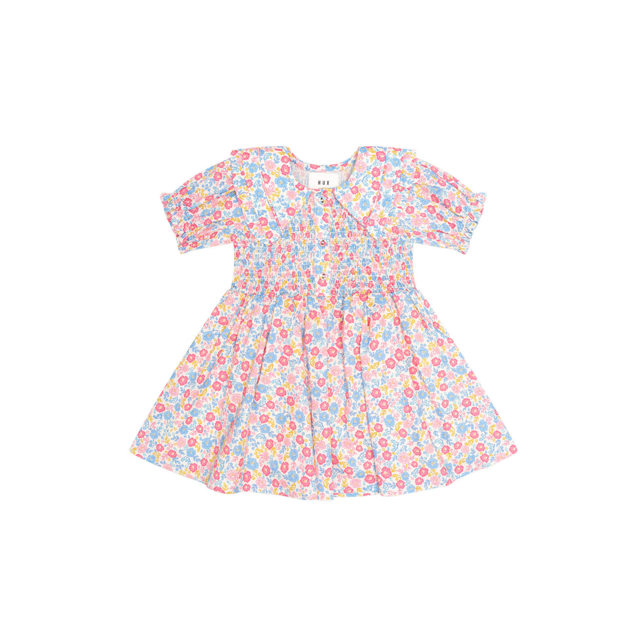 Huxbaby Vintage Floral Shirred Collar Dress - Multi