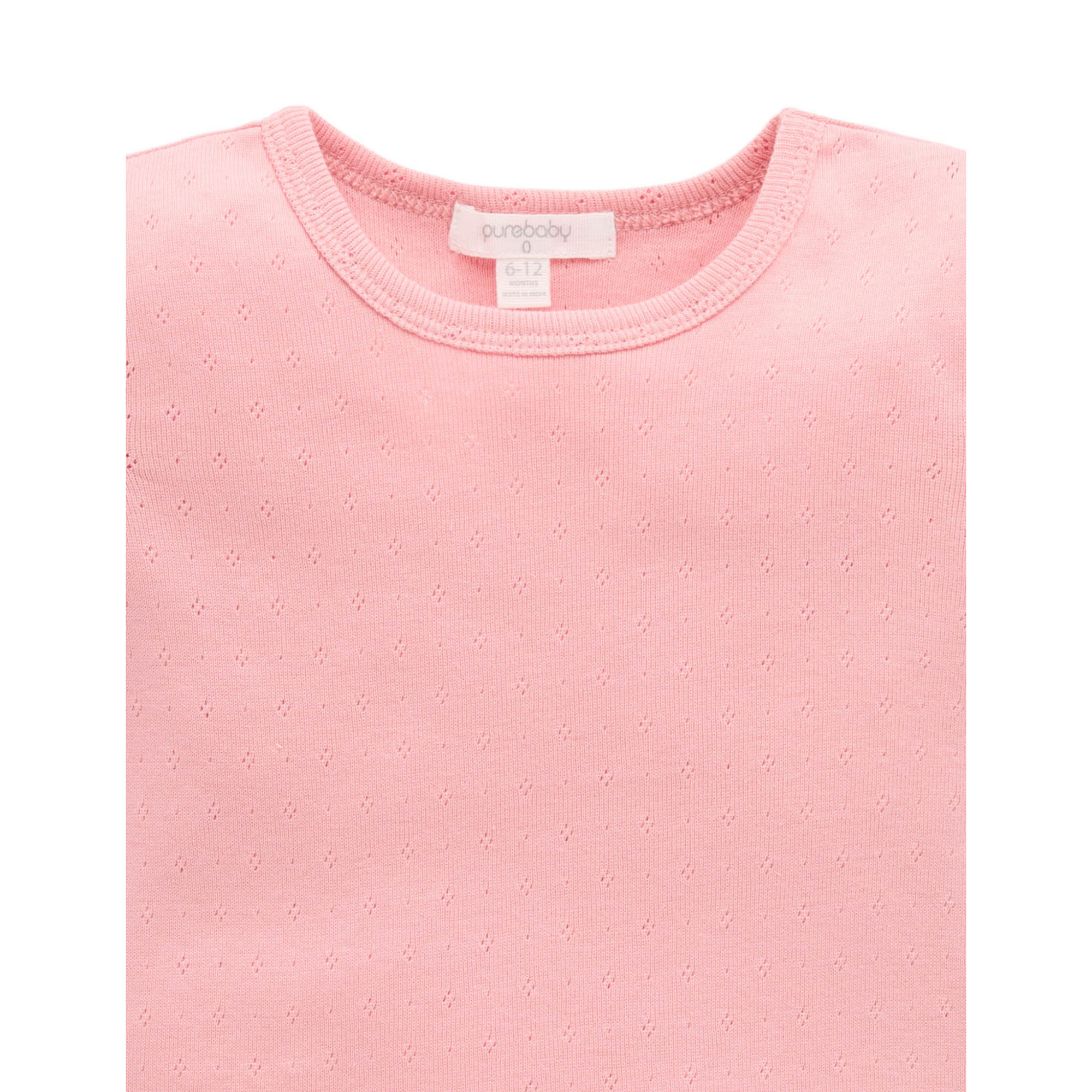 Purebaby Pointelle Short Sleeve Tee - Papaya