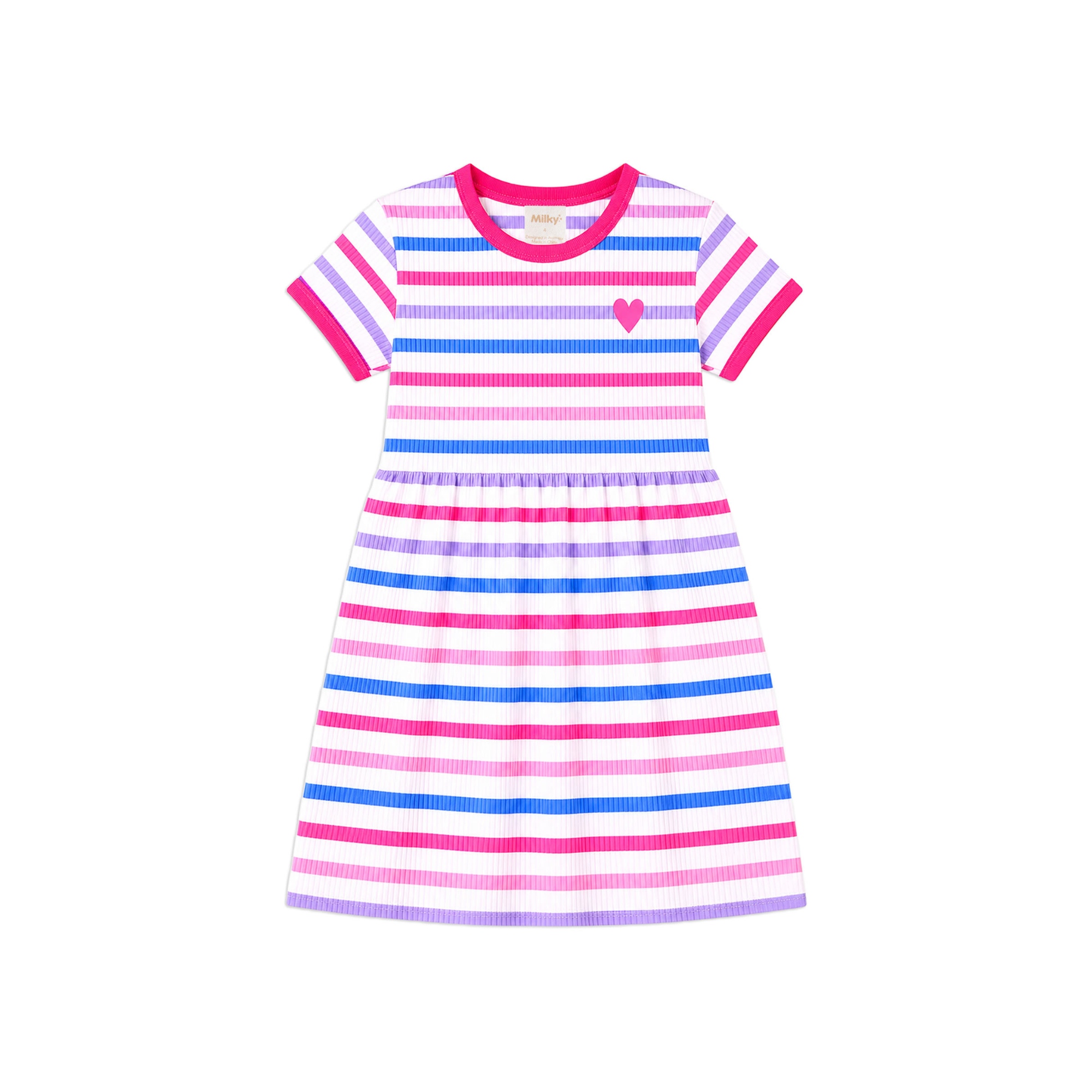 Milky Pretty Stripe Rib Dress