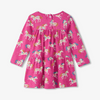 New Pre-Order Hatley Folksy Unicorns Gathered Tier Dress - Rose Violet