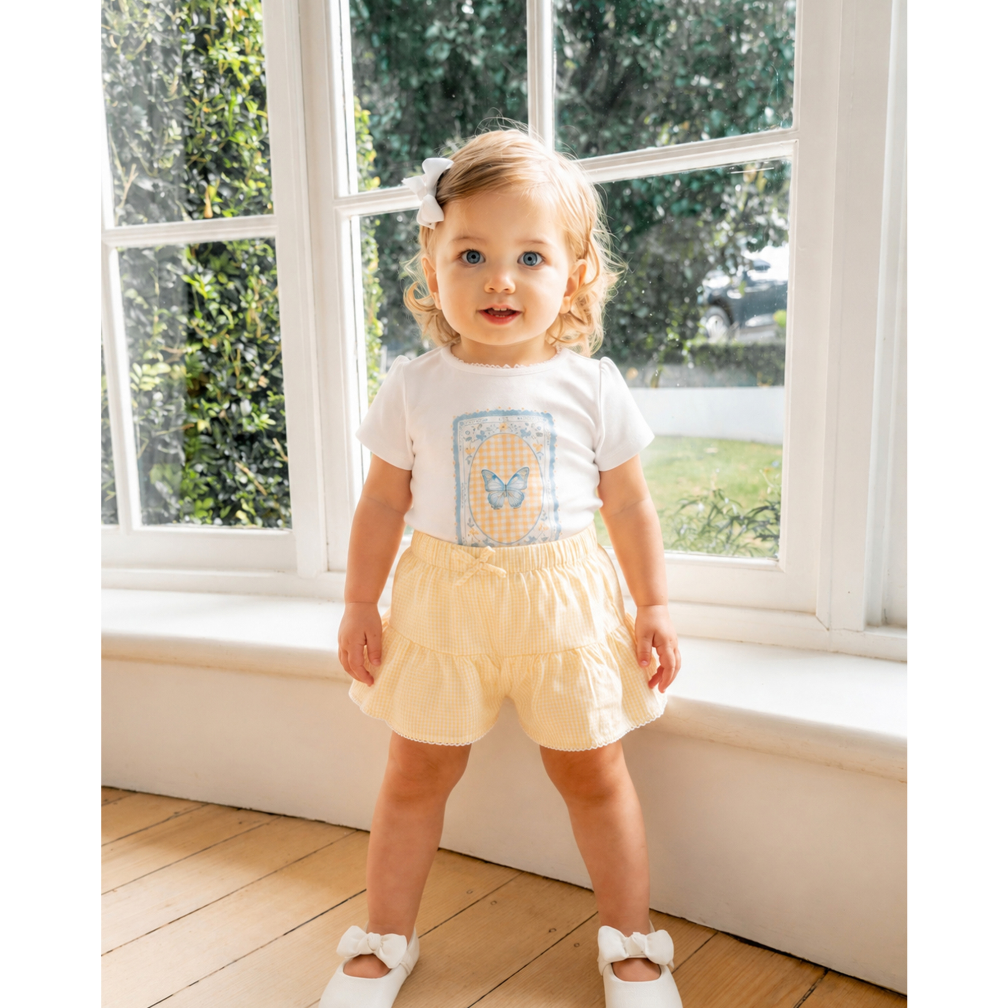 Bébé Libby Check Shorts - Yellow Check