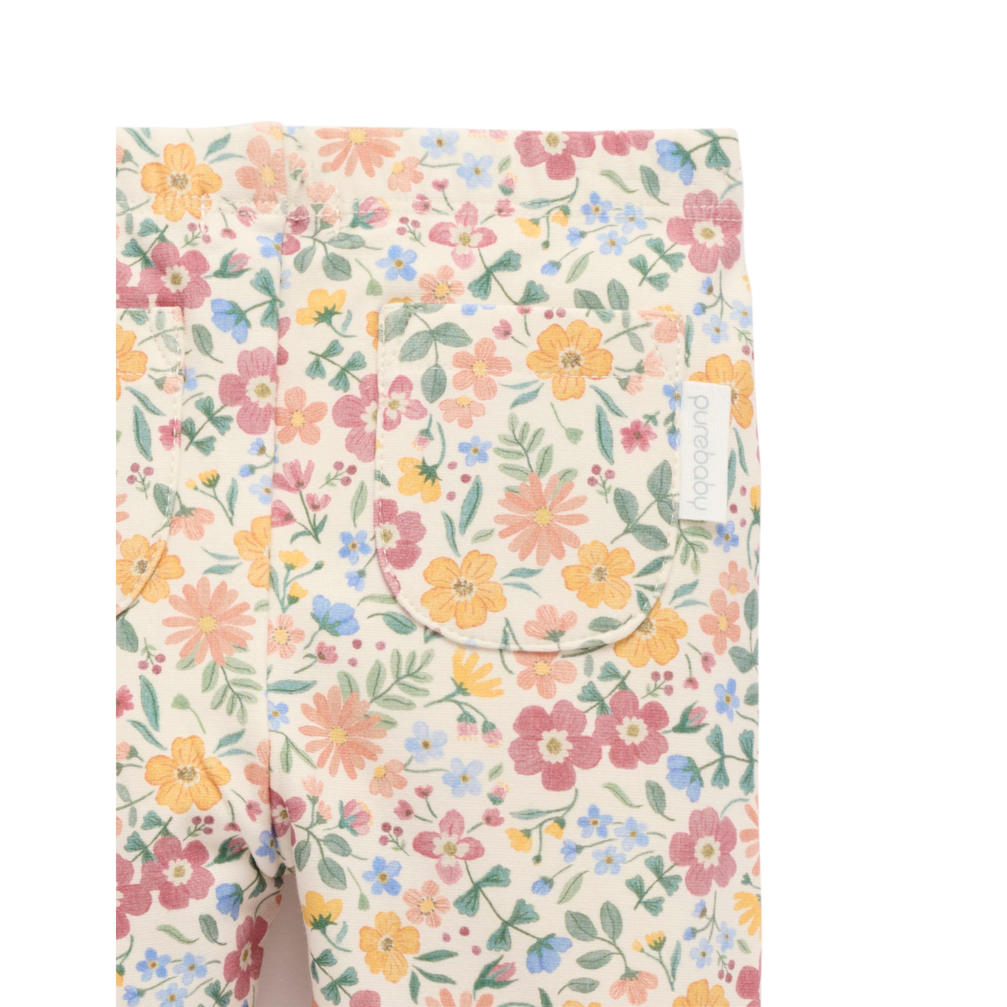 Purebaby Thick Leggings with Pockets - Wild Flower Print