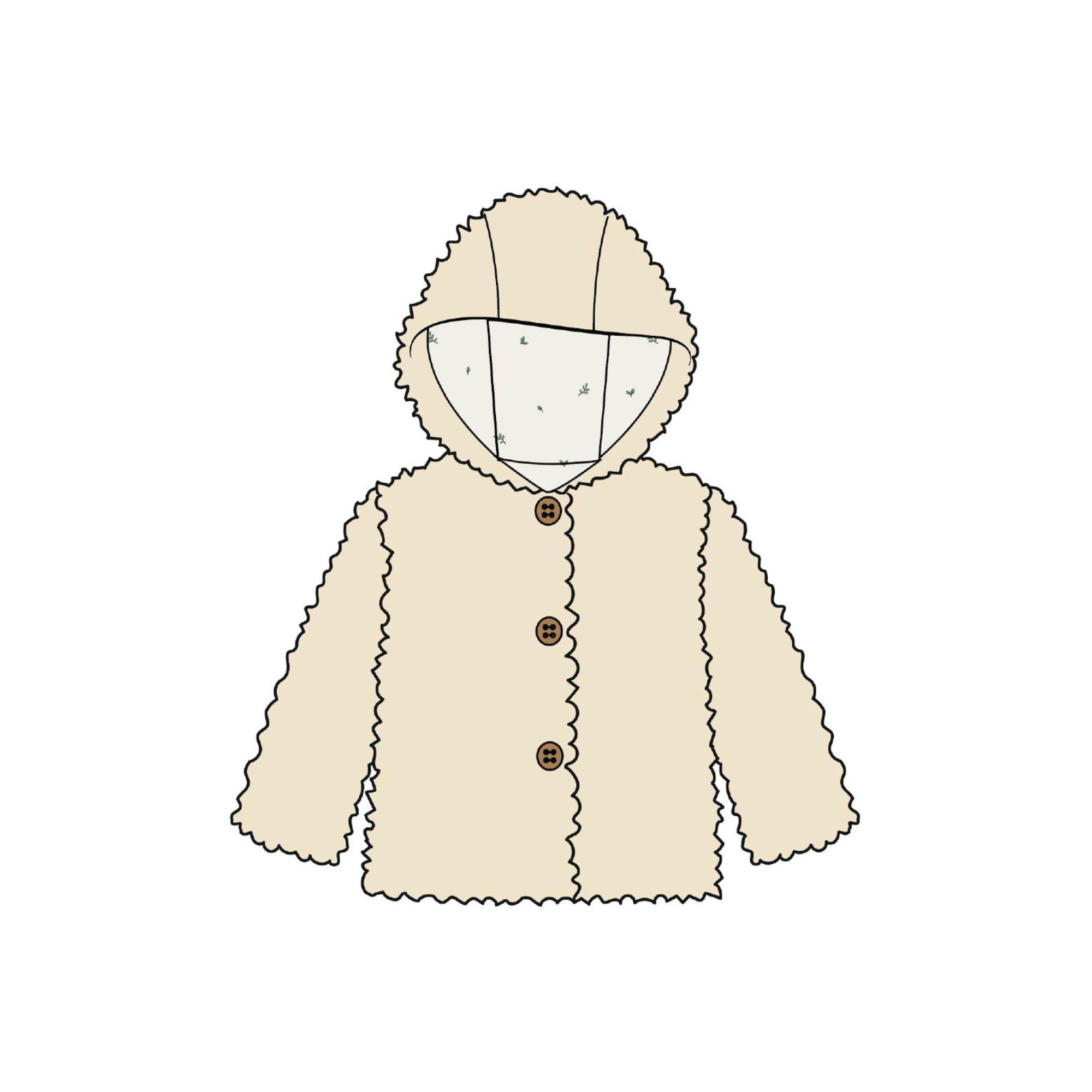 Purebaby Shearling Padded Jacket - Wheat