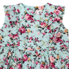 Korango Floral Dress with frill - Aqua