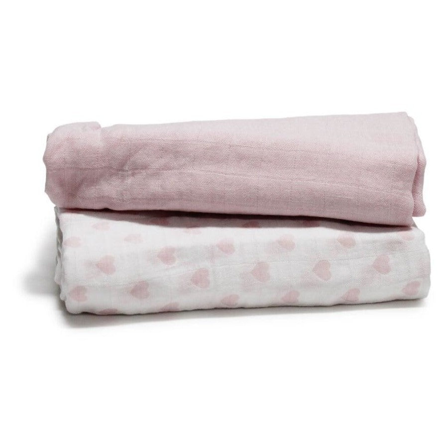 2PK Onkaparinga Baby Muslin Sleeping Blanket Swaddle Wrap Cotton Pink Spots