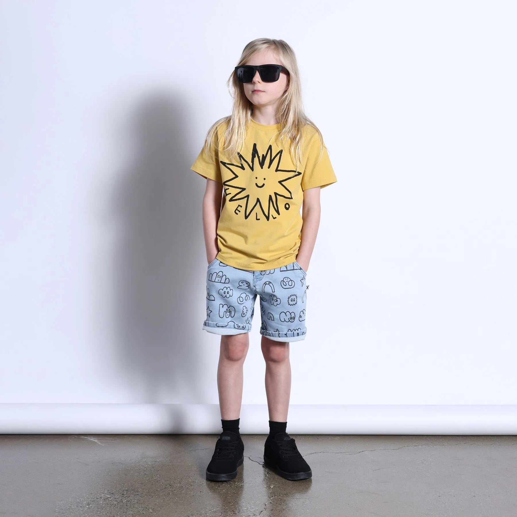 Minti Hello Star Tee - Dull Yellow