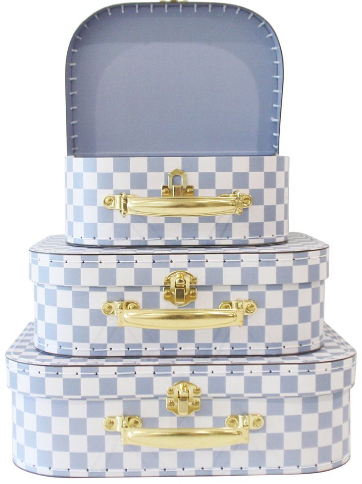 Alimrose Blue Check Carry Cases - sold separately