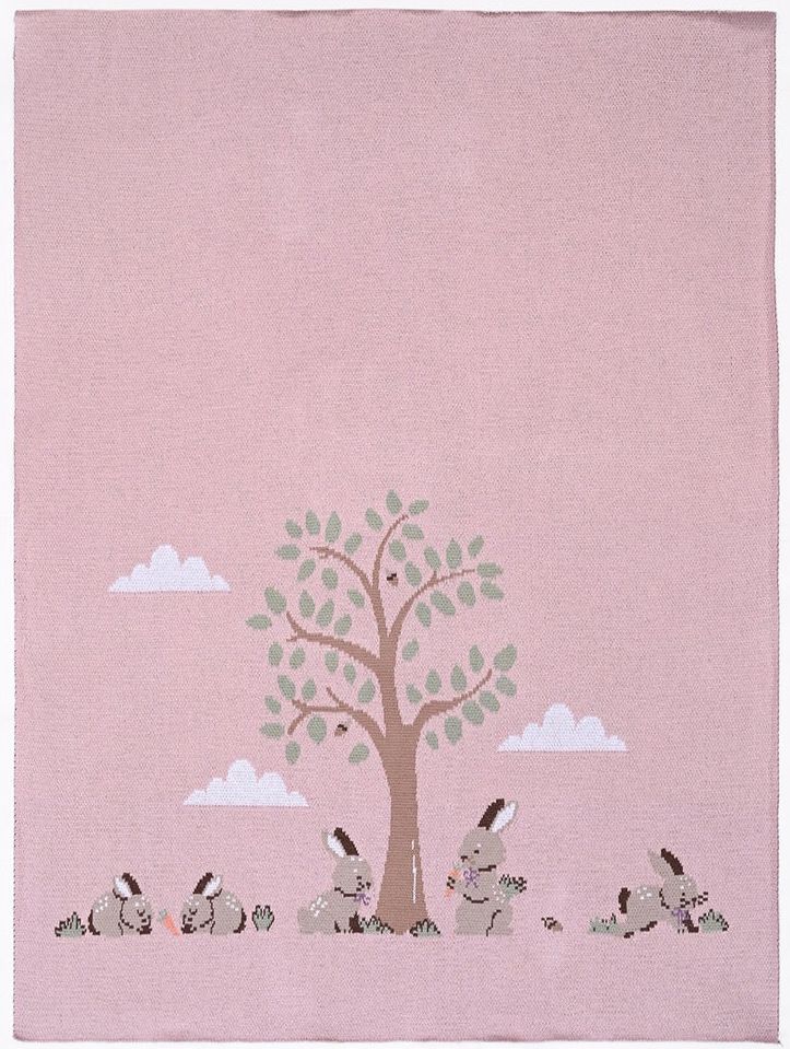 Alimrose Bunnies Day Out Baby Blanket - Pink