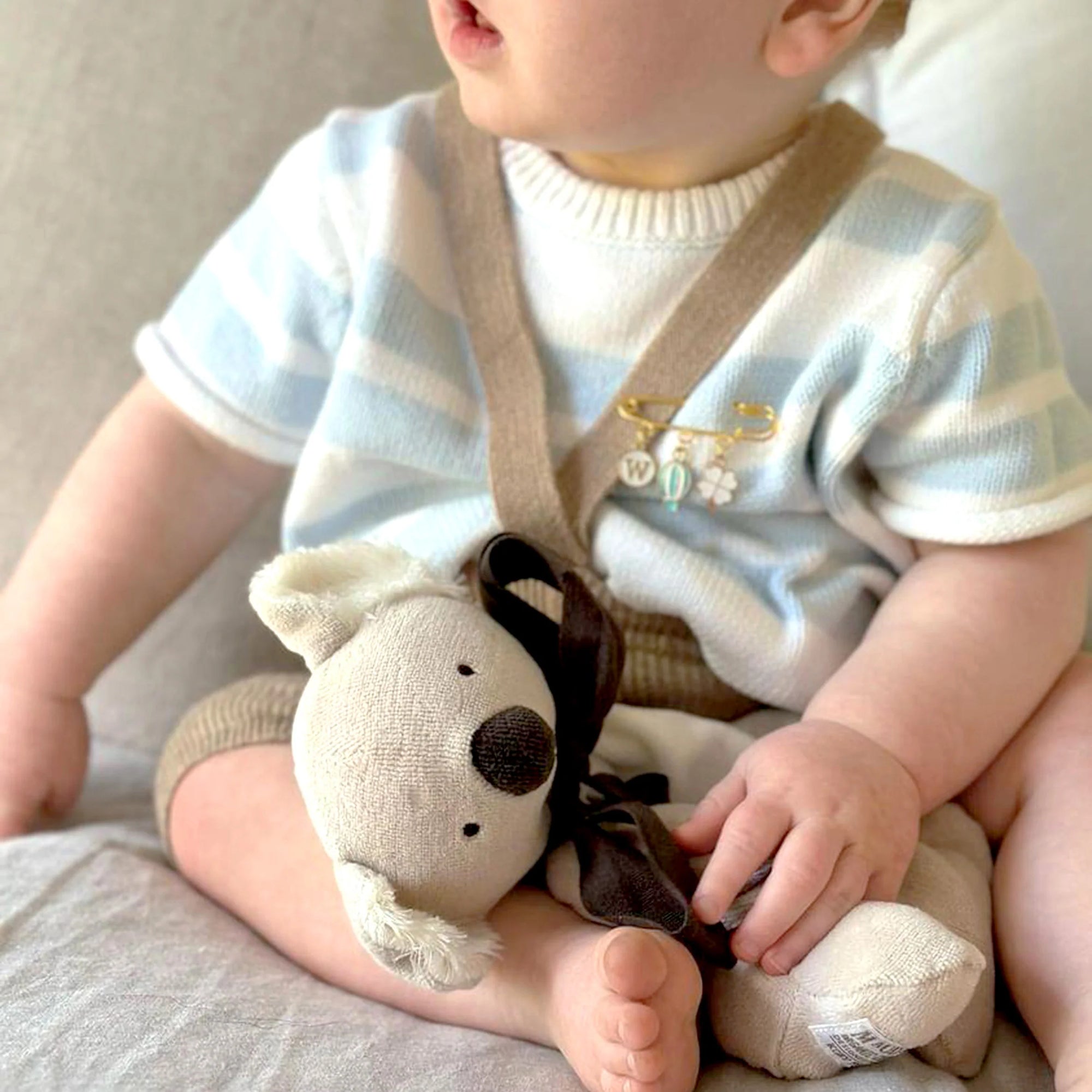 Maud n Lil Classic Organic Cotton Koala Comforter Toy - Ash Grey