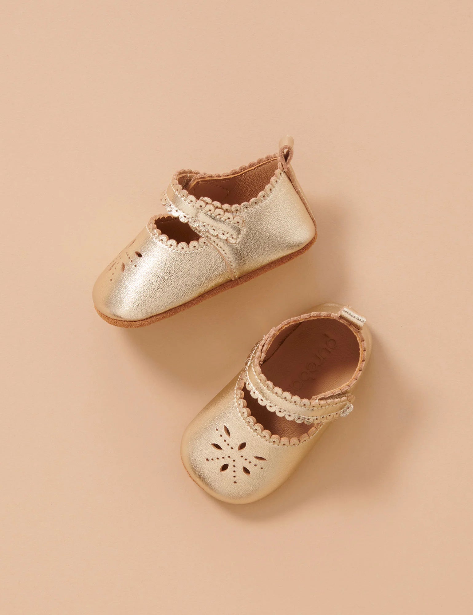 Purebaby Leather Eyelet Mary Jane - Gold