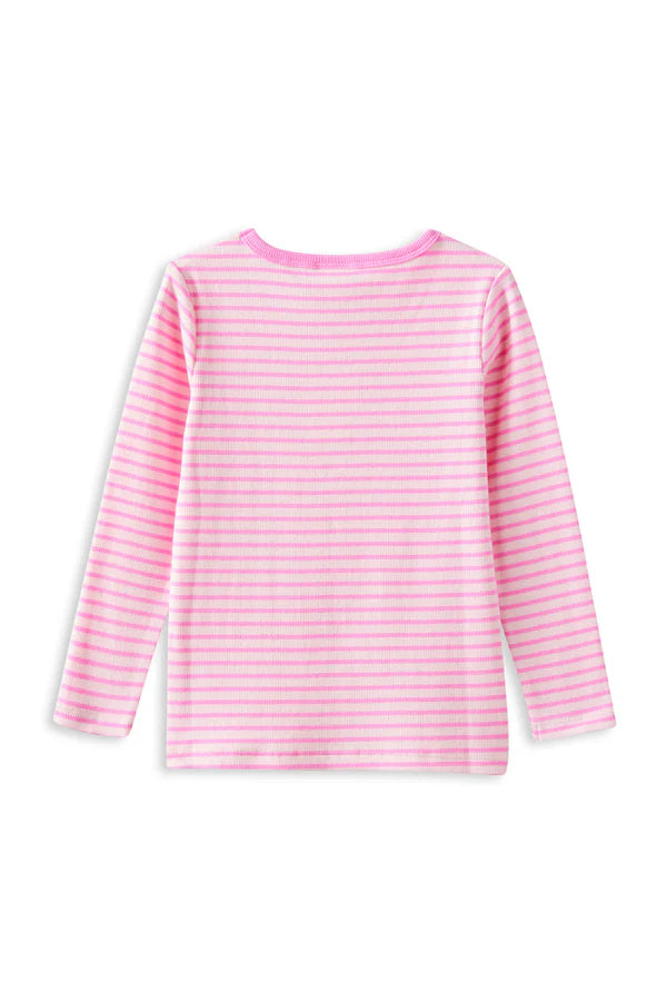 Milky Tickled Pink Stripe Tee - Blush Pink