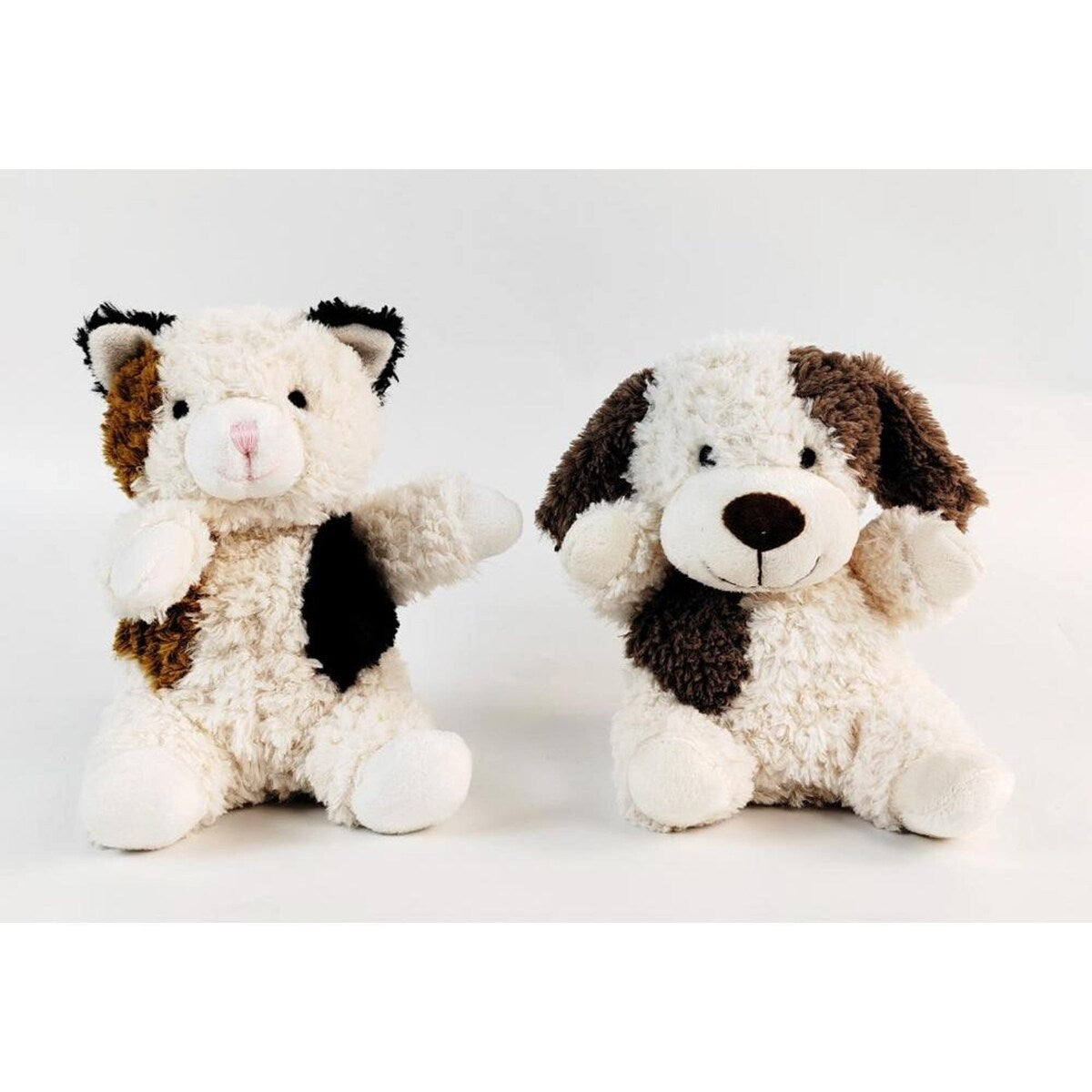 Curly Dog Soft Toy Whtie & Brown (18cm)