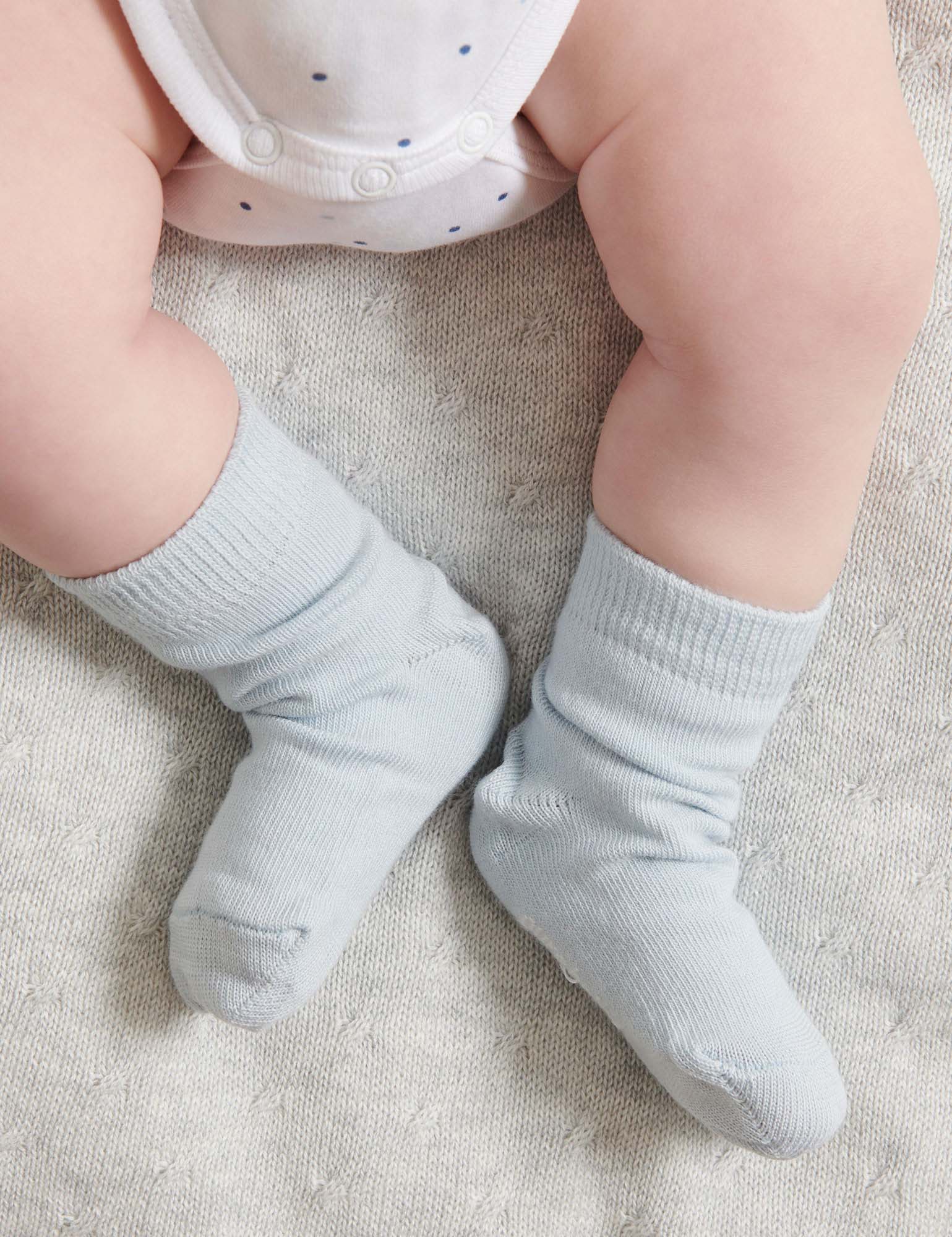 Purebaby Pack of 3 Socks - Blue