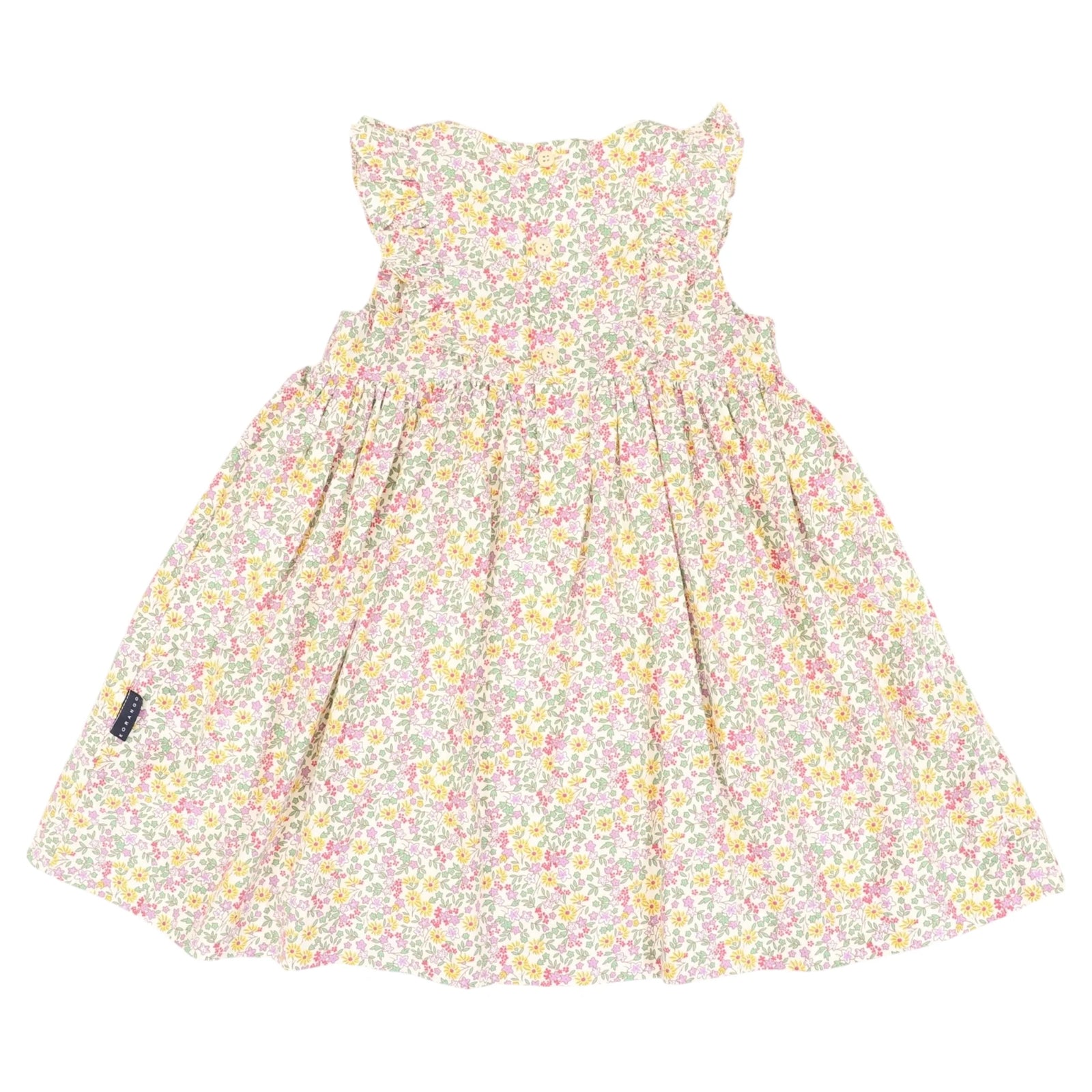 Frilled Smocked Dress Yellow Floral