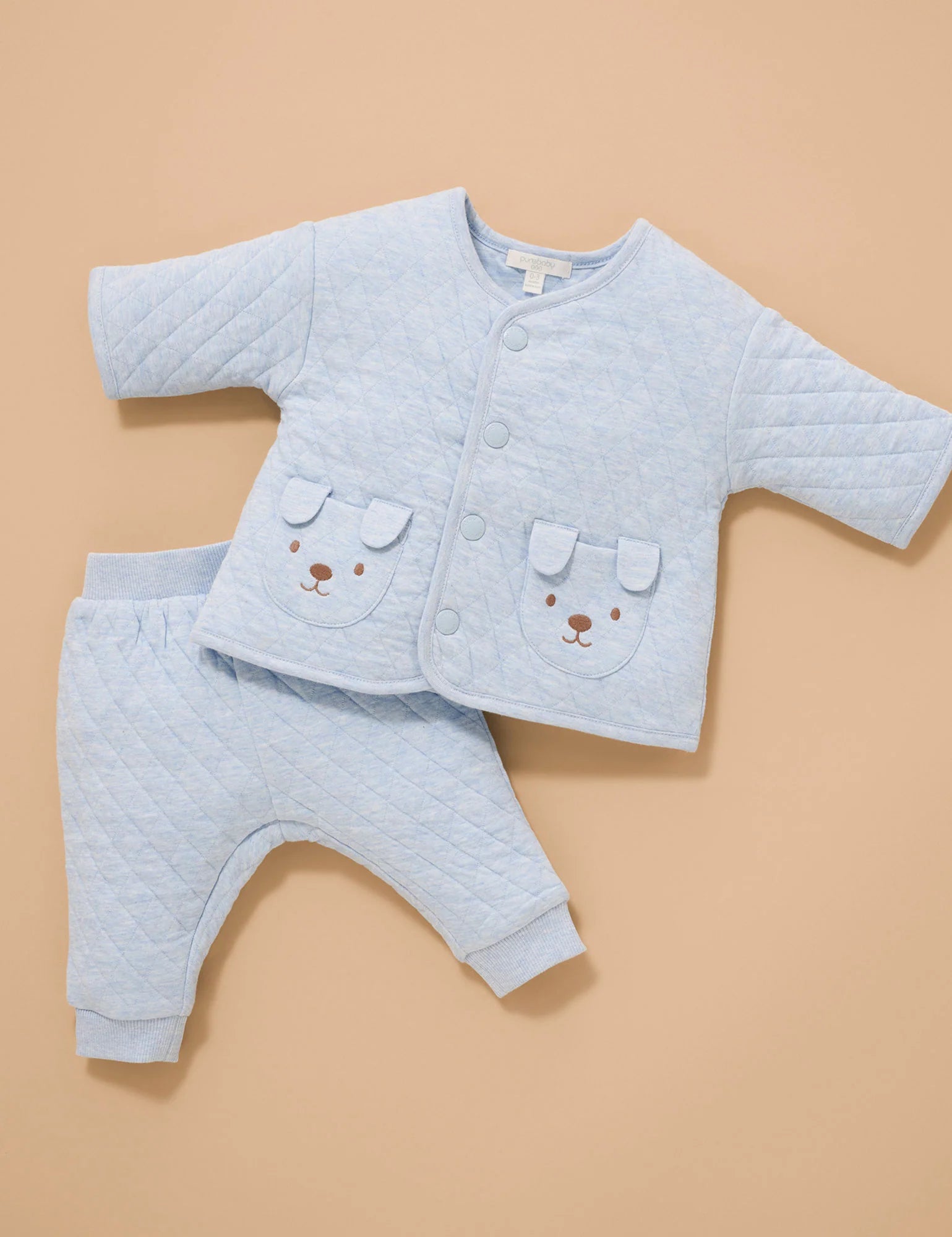 Puppy Quilted Track Set  - Sky Melange