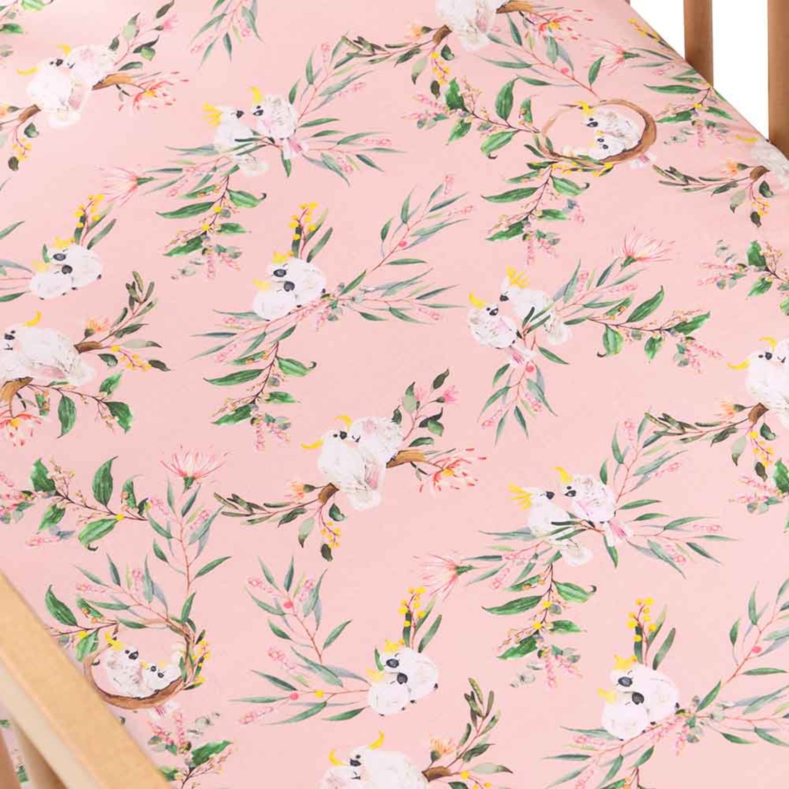 Cockatoo - Snuggle Hunny Fitted Cot Sheet