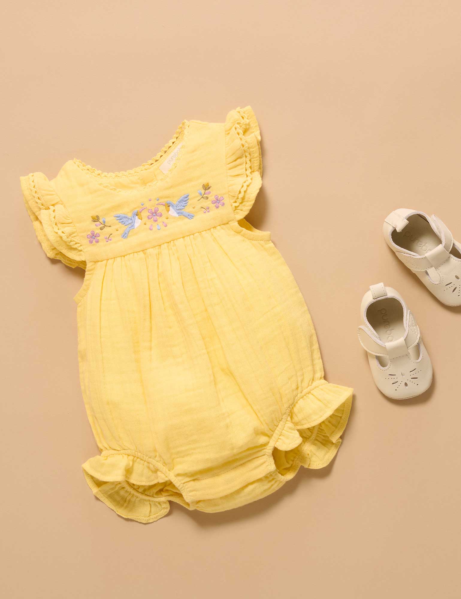 Purebaby Embroidered Bodysuit