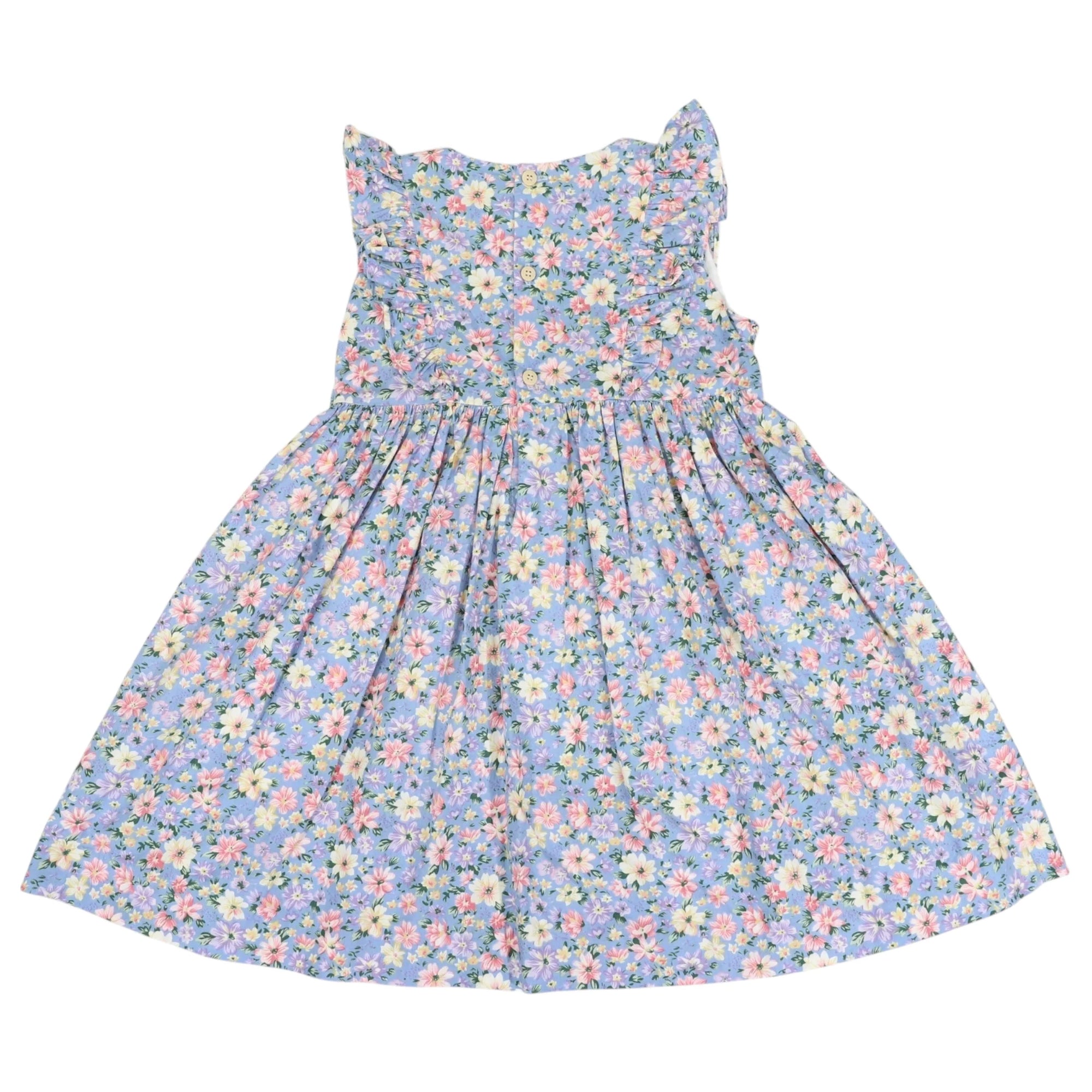 Smocked Floral Dress Blue Floral