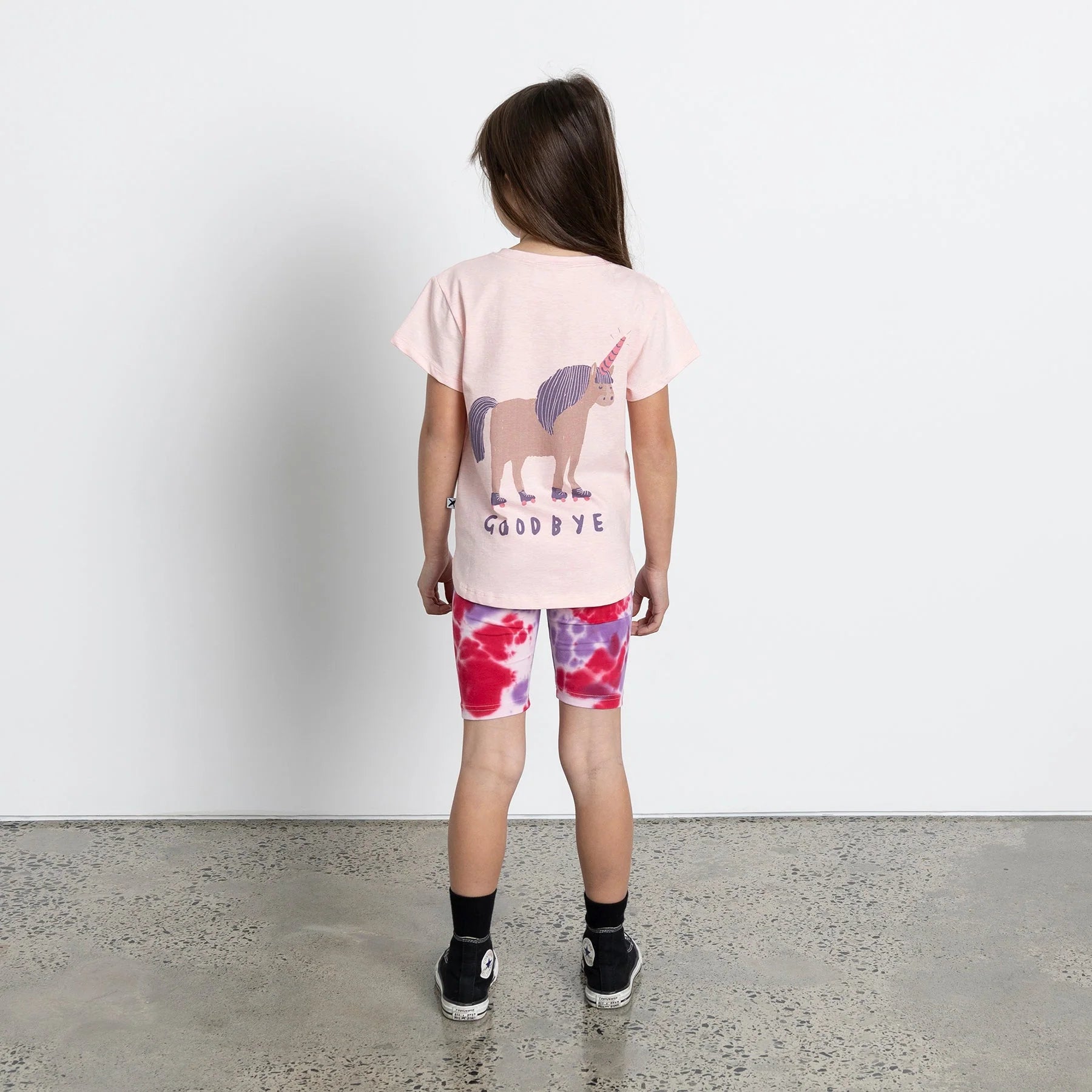 Minti Hello Goodbye Unicorn Tee - Pink Marle